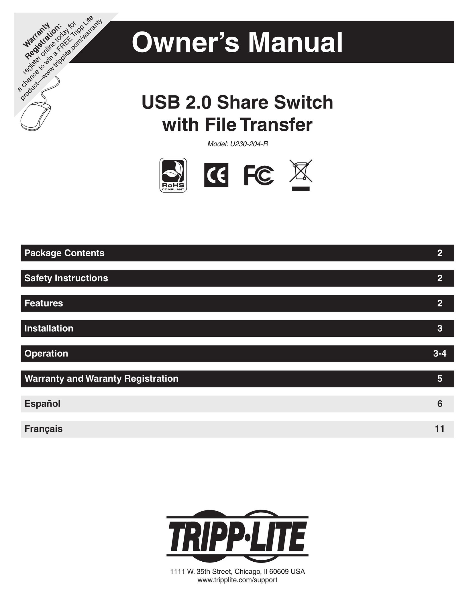 Tripp Lite U230-204-R Computer Drive User Manual
