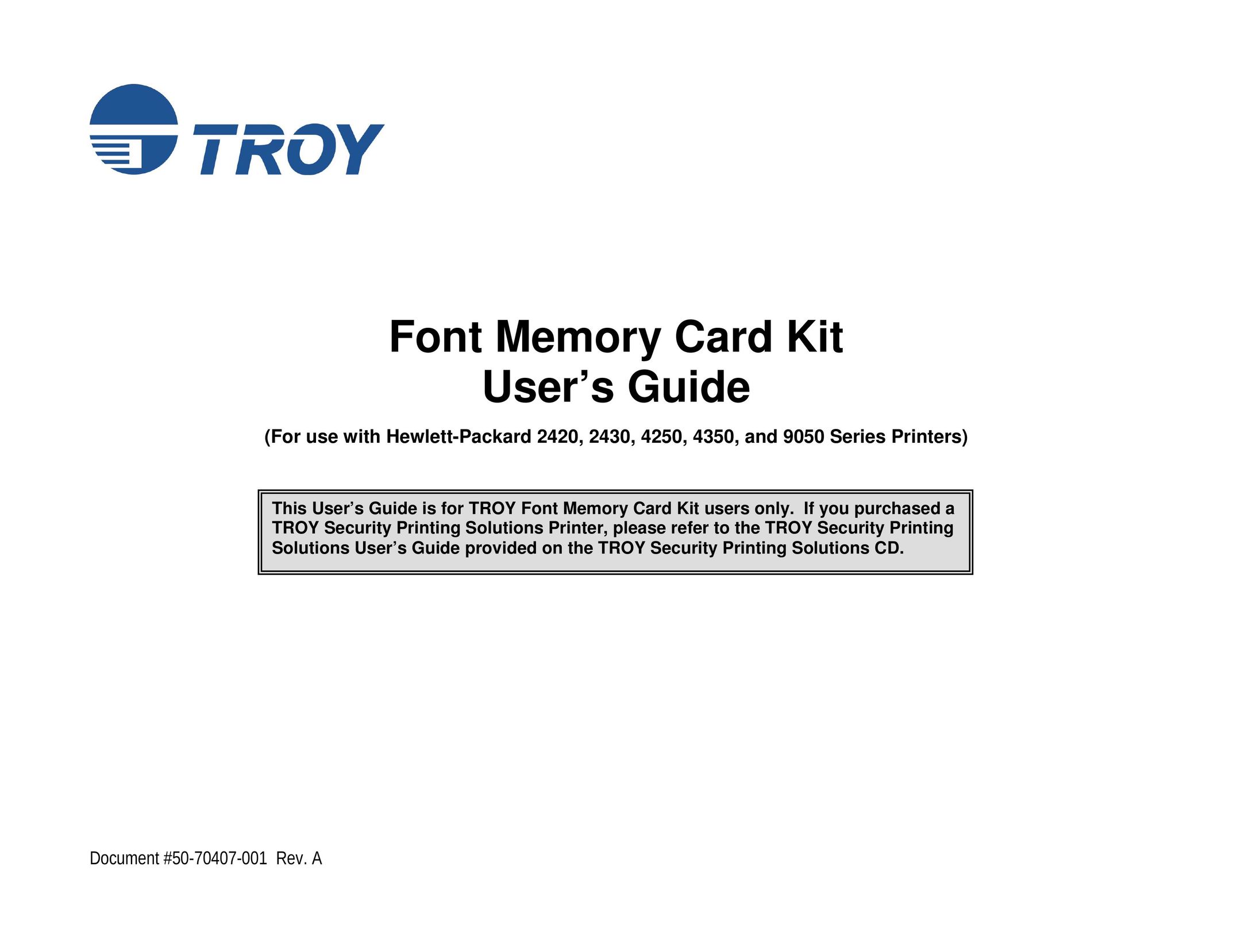 TROY Group Font Memory Card Kit Computer Drive User Manual