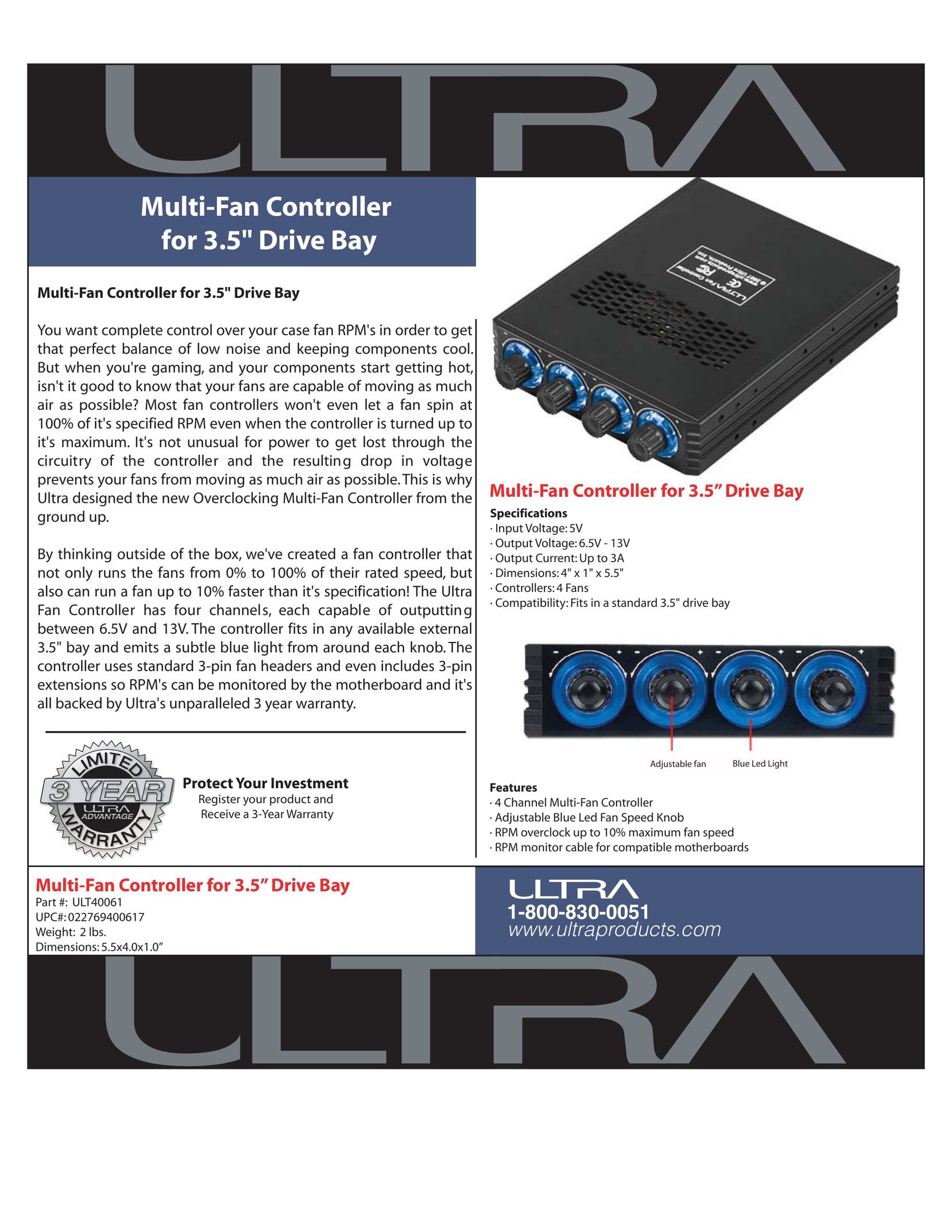 Ultra Products ULT40061 Computer Drive User Manual