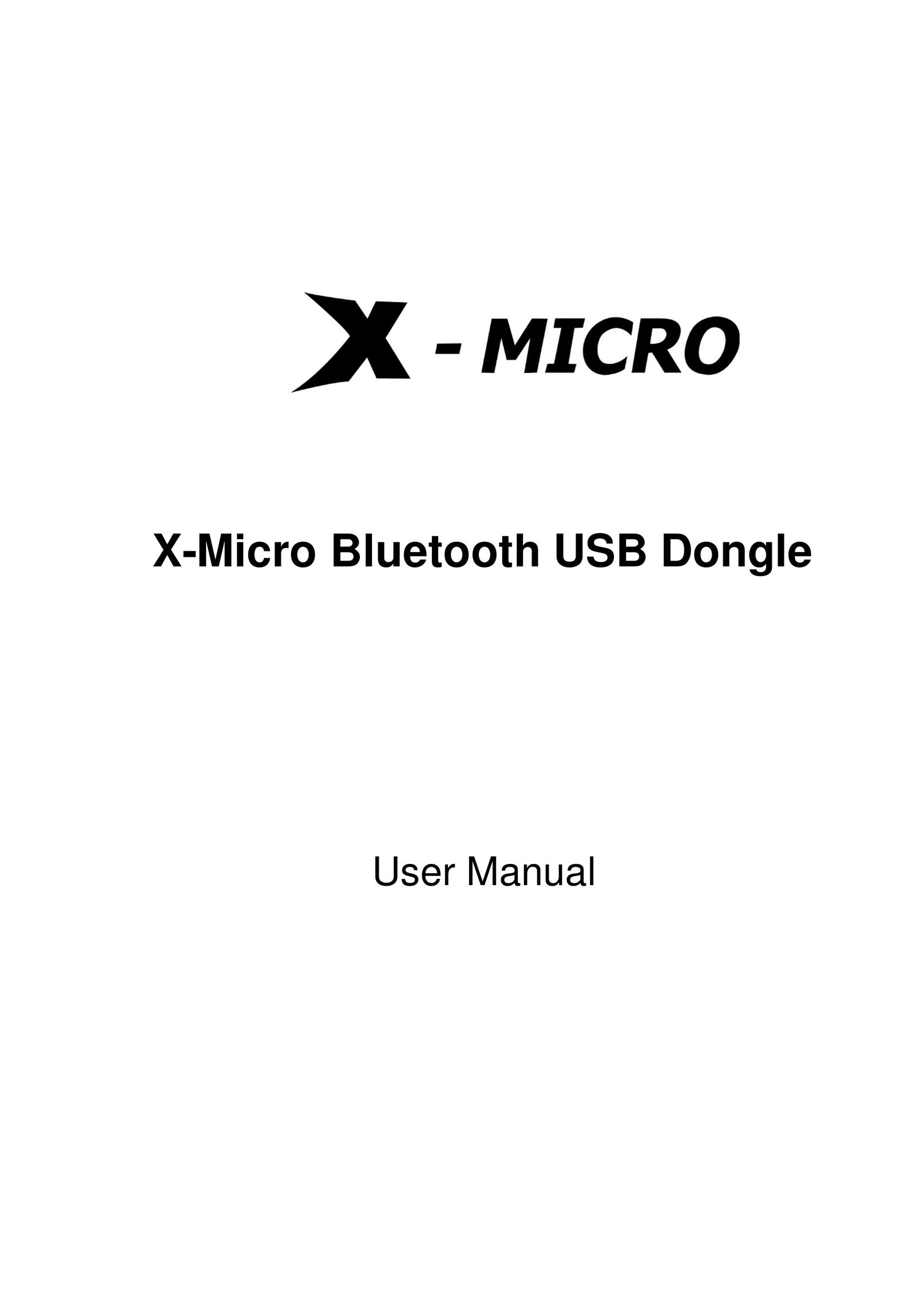 X-Micro Tech. Bluetooth USB Dongle Computer Drive User Manual
