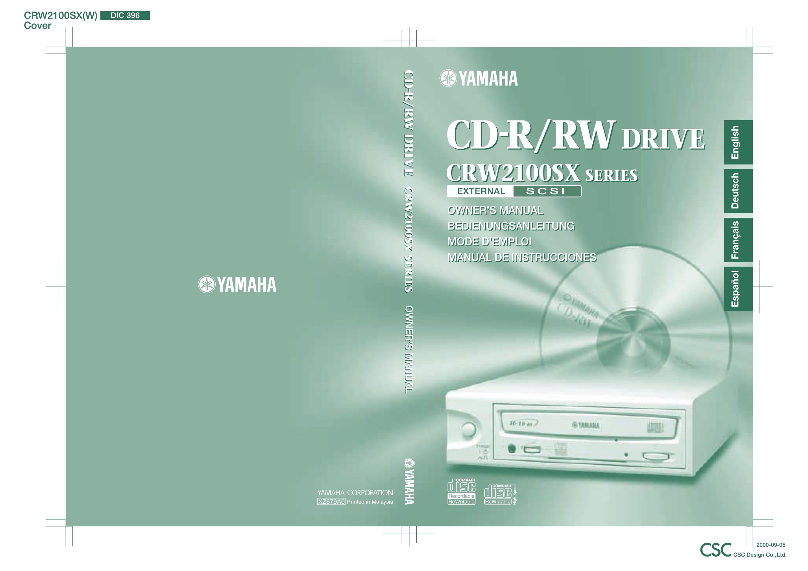 Yamaha CRW2100SX Computer Drive User Manual