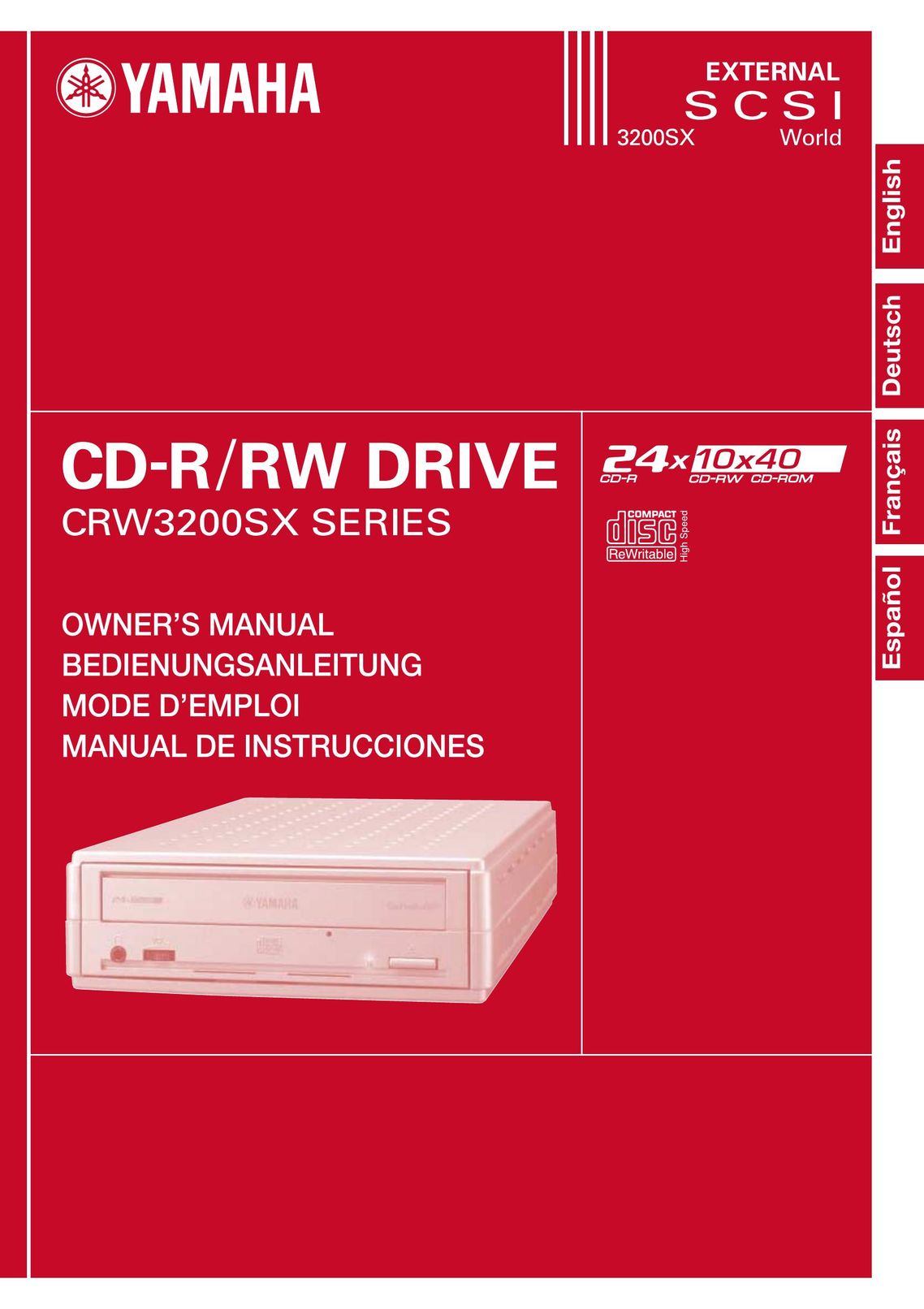 Yamaha CRW3200SX Computer Drive User Manual