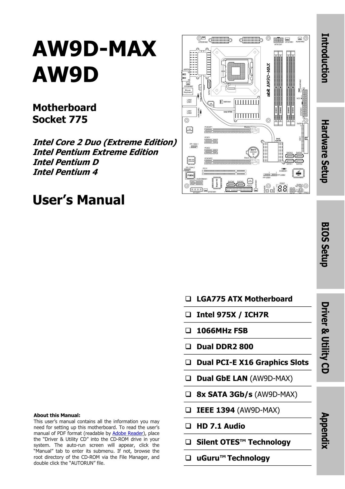Abit AW9D Computer Hardware User Manual