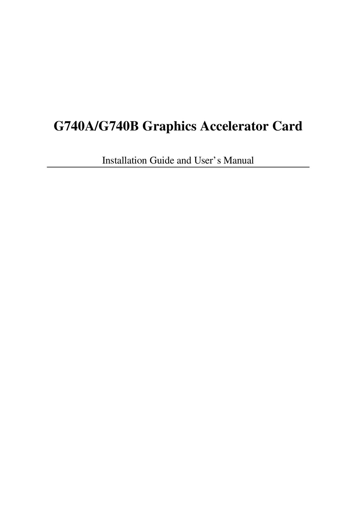 Abit G740A Computer Hardware User Manual
