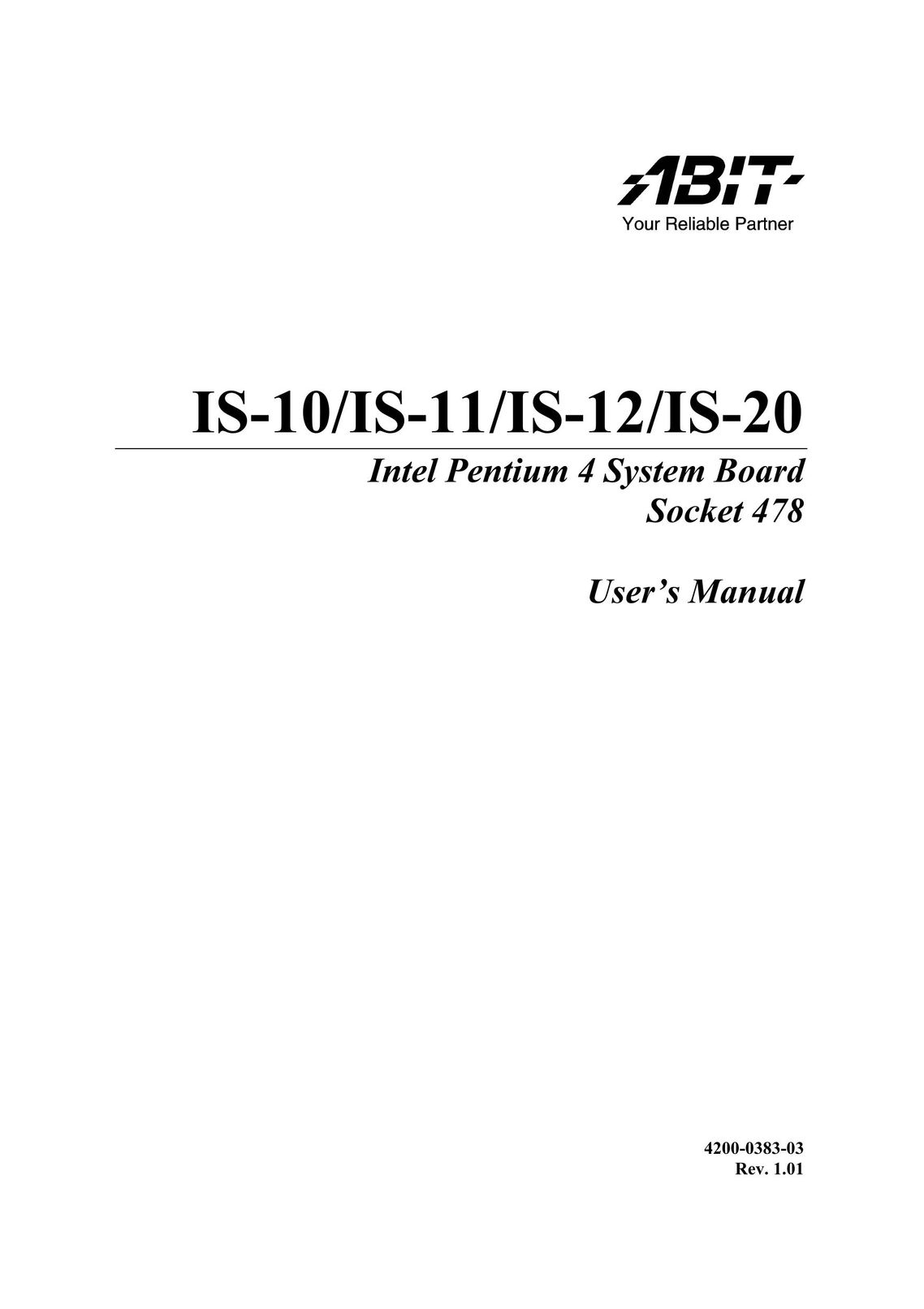 Abit IS-10 Computer Hardware User Manual