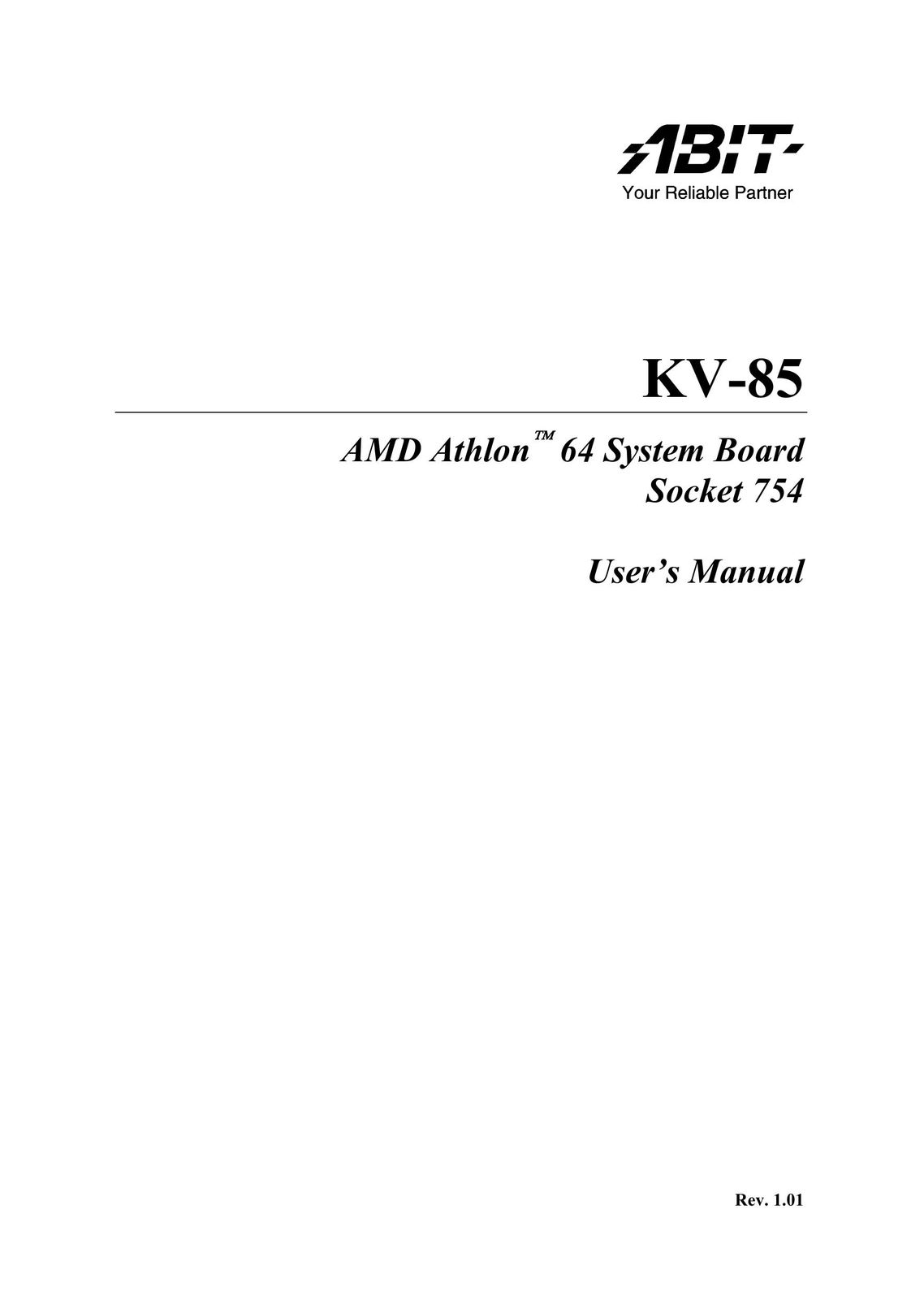 Abit KV-85 Computer Hardware User Manual