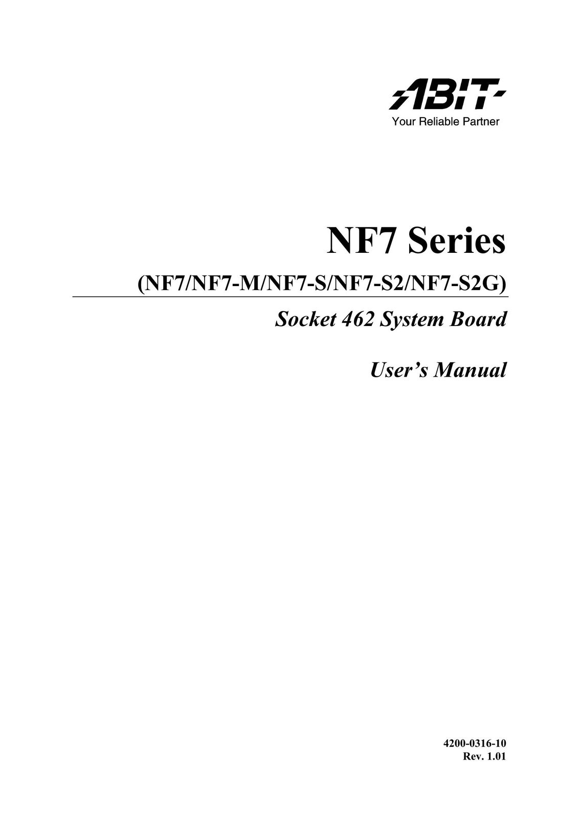 Abit NF7-S2G Computer Hardware User Manual