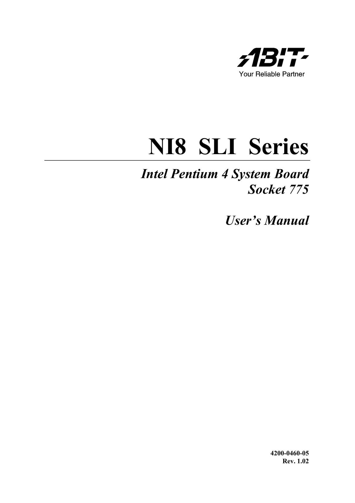 Abit NI8 SLI Computer Hardware User Manual