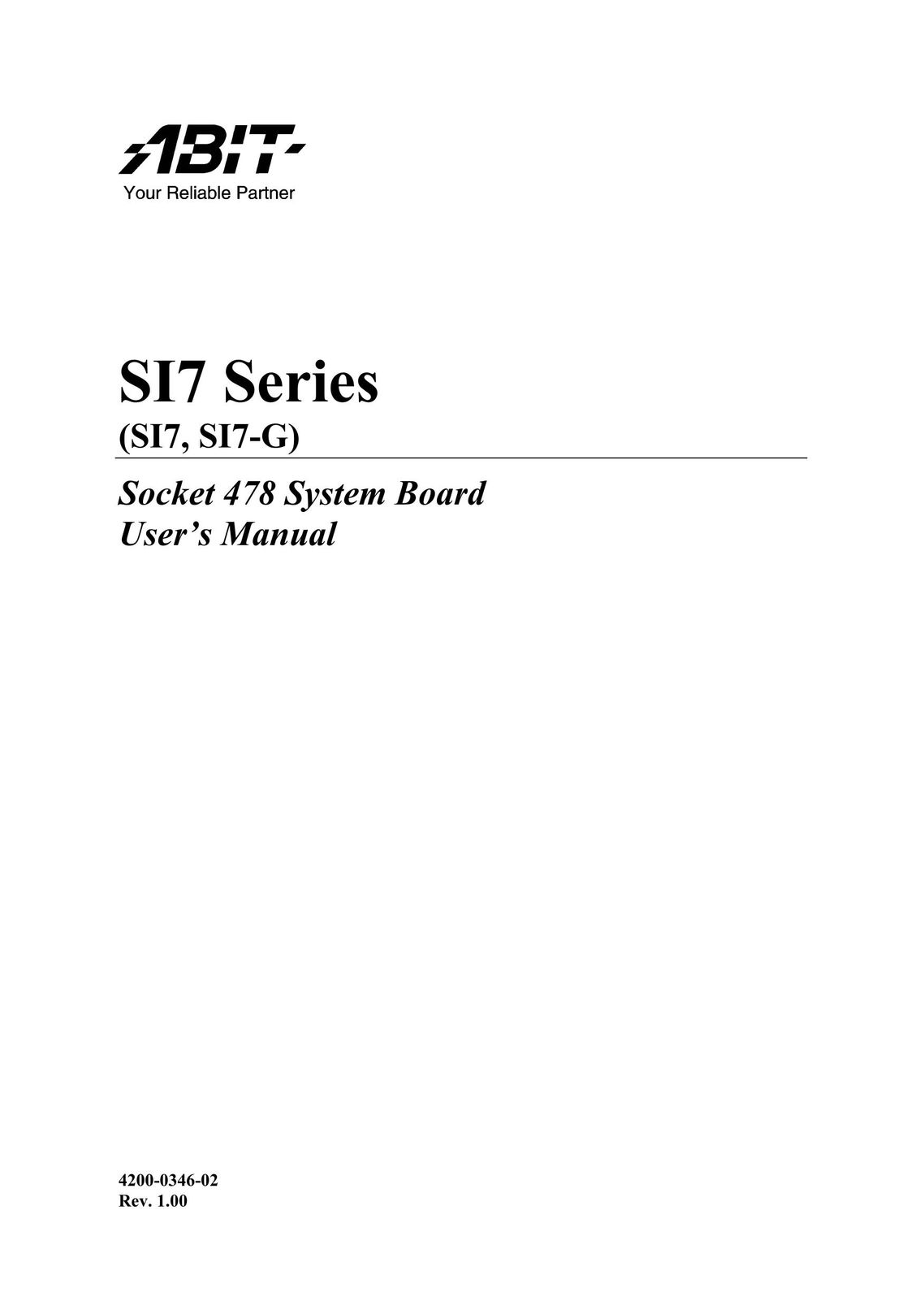 Abit SI7 Computer Hardware User Manual