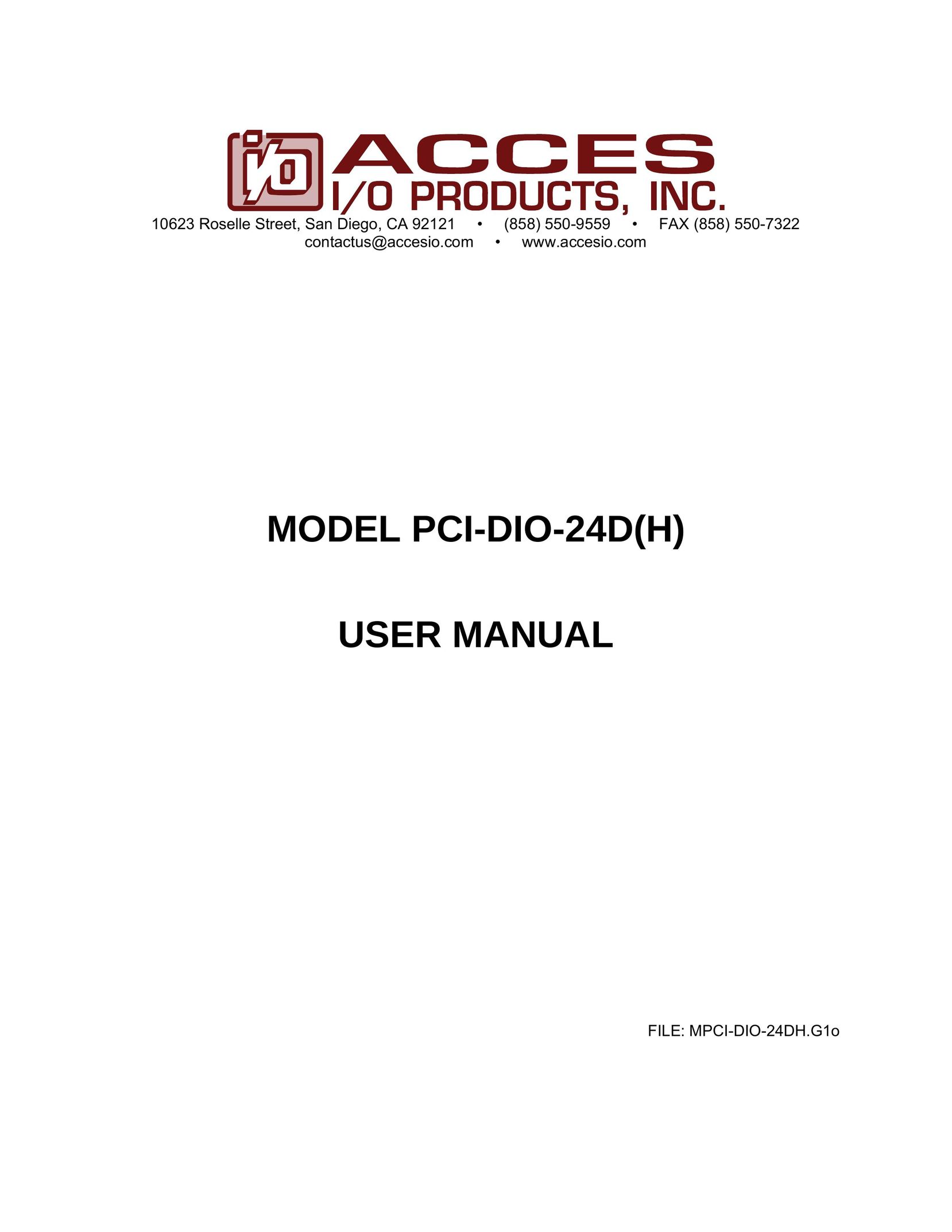 Access PCI-DIO-24D(H) Computer Hardware User Manual