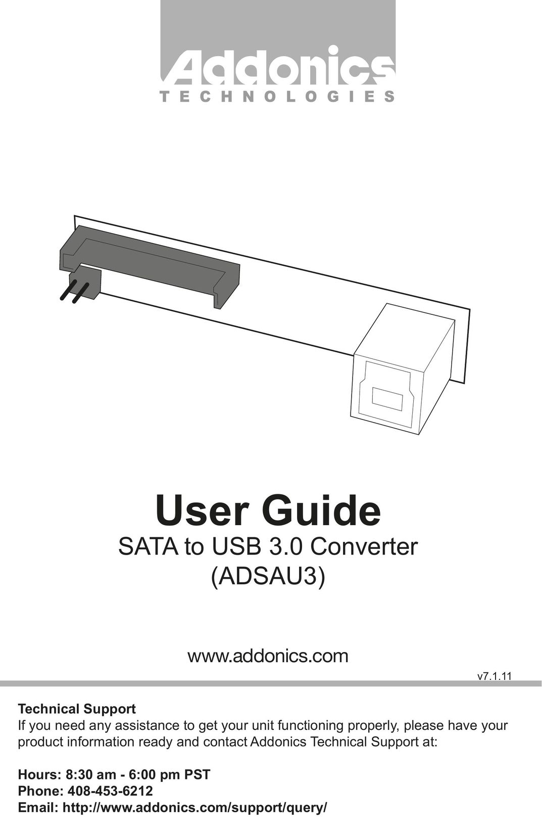 Addonics Technologies ADSAU3 Computer Hardware User Manual