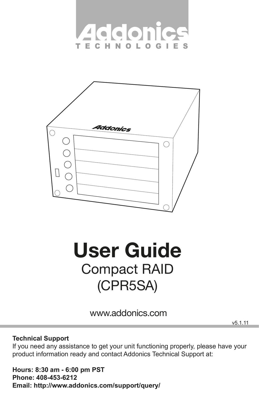 Addonics Technologies CPR5SA Computer Hardware User Manual