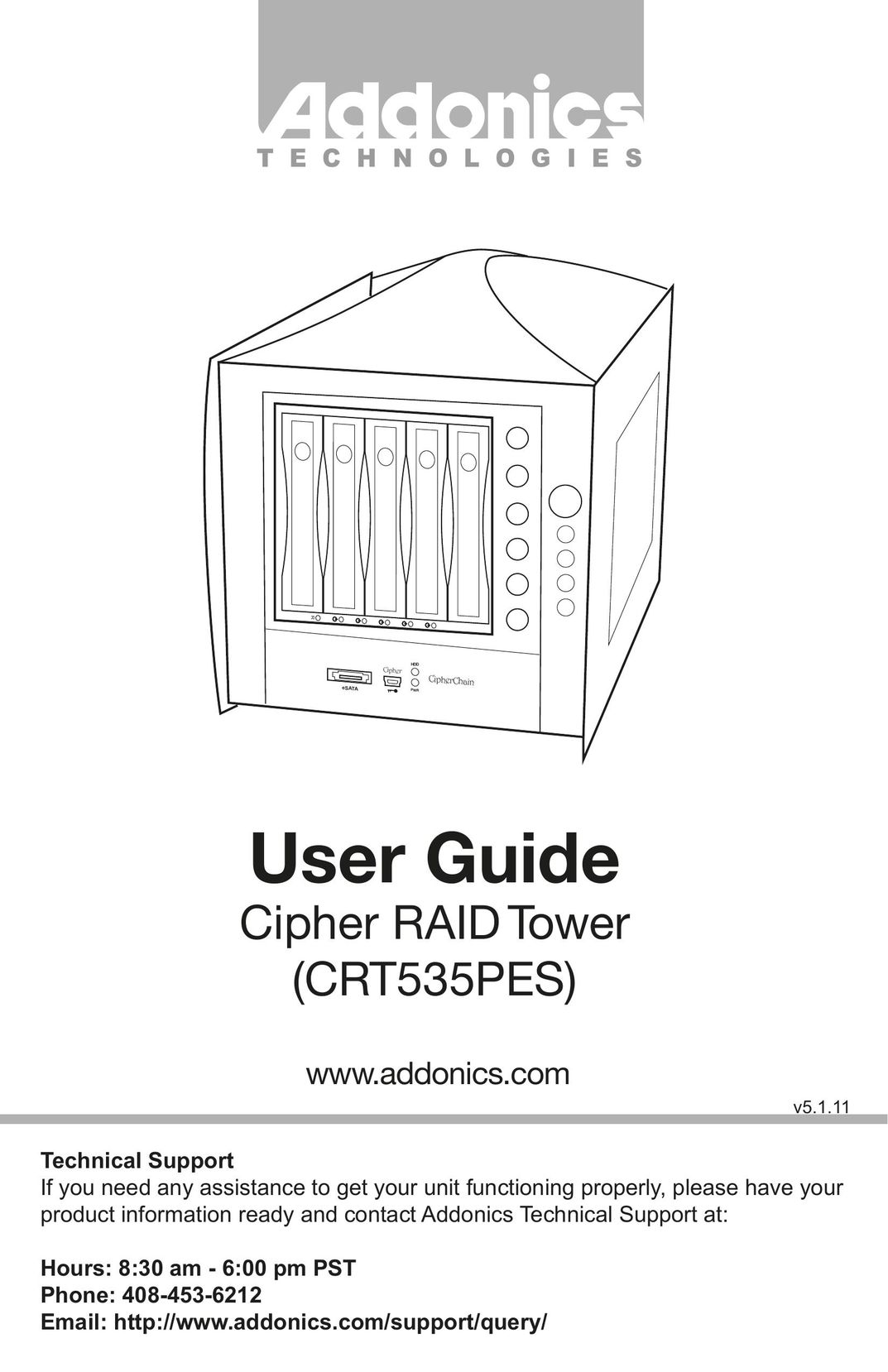 Addonics Technologies CRT535PES Computer Hardware User Manual
