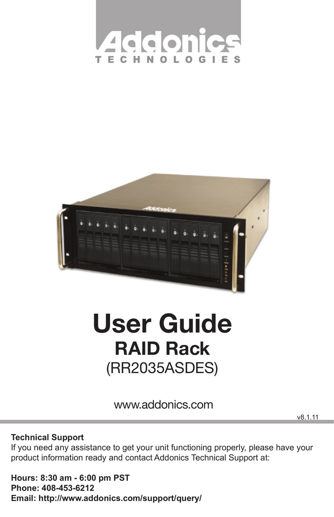 Addonics Technologies RR2035ASDES Computer Hardware User Manual