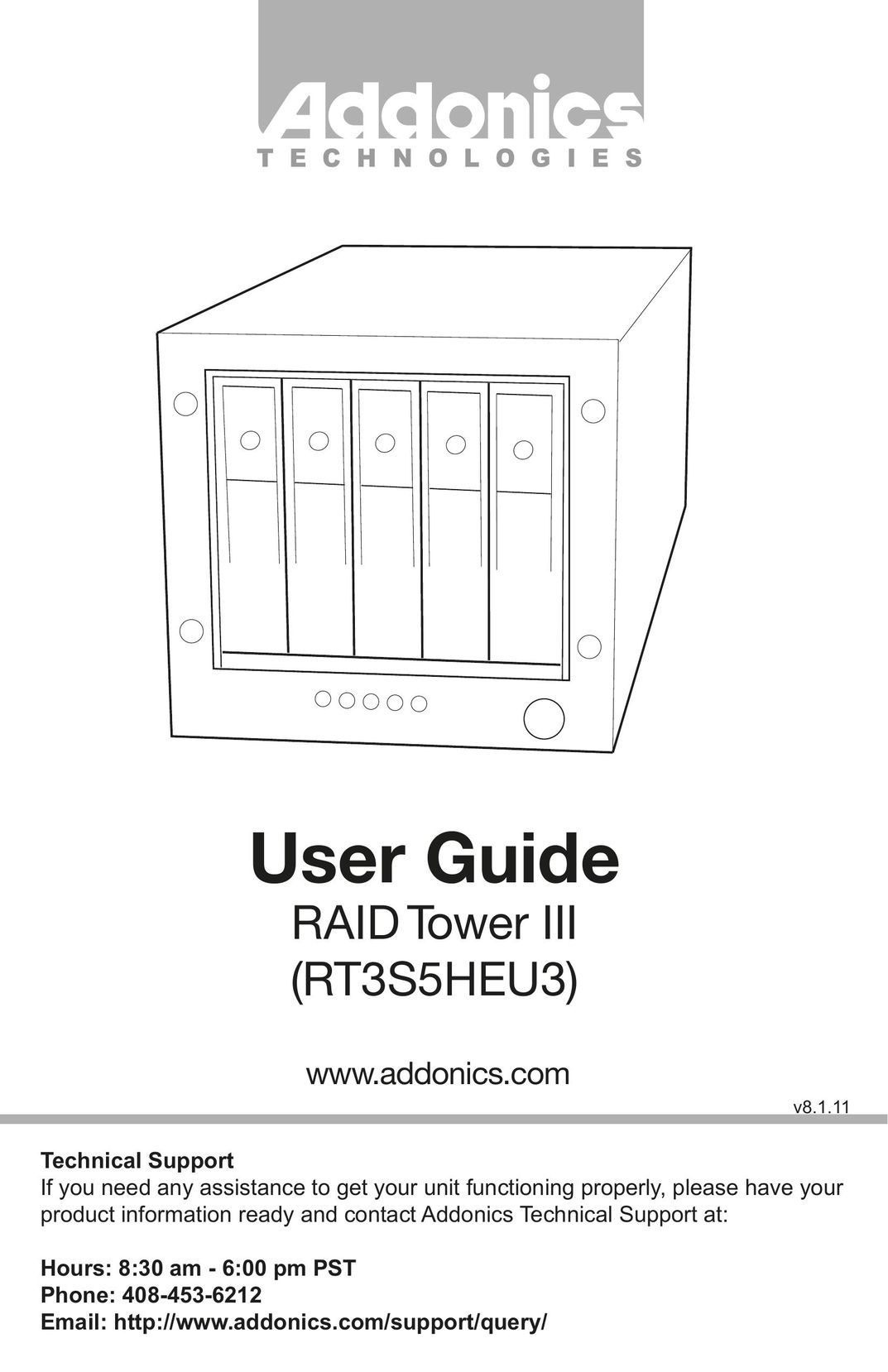 Addonics Technologies RT3S5HEU3 Computer Hardware User Manual