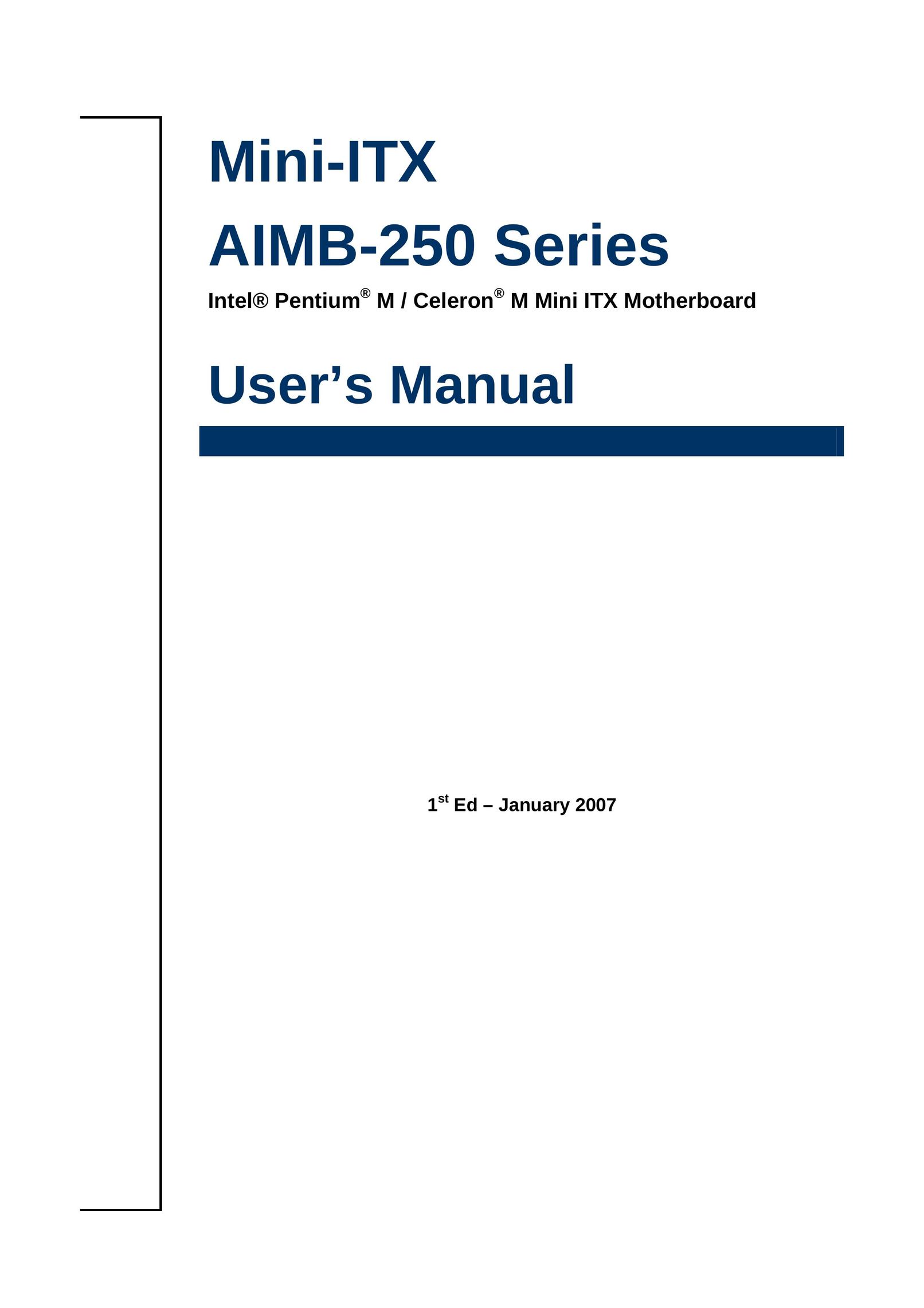 Advantech AIMB-250 Computer Hardware User Manual