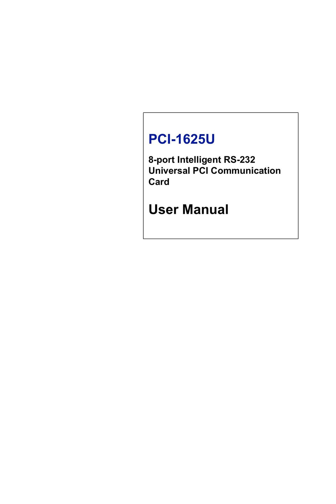 Advantech PCI-1625U Computer Hardware User Manual