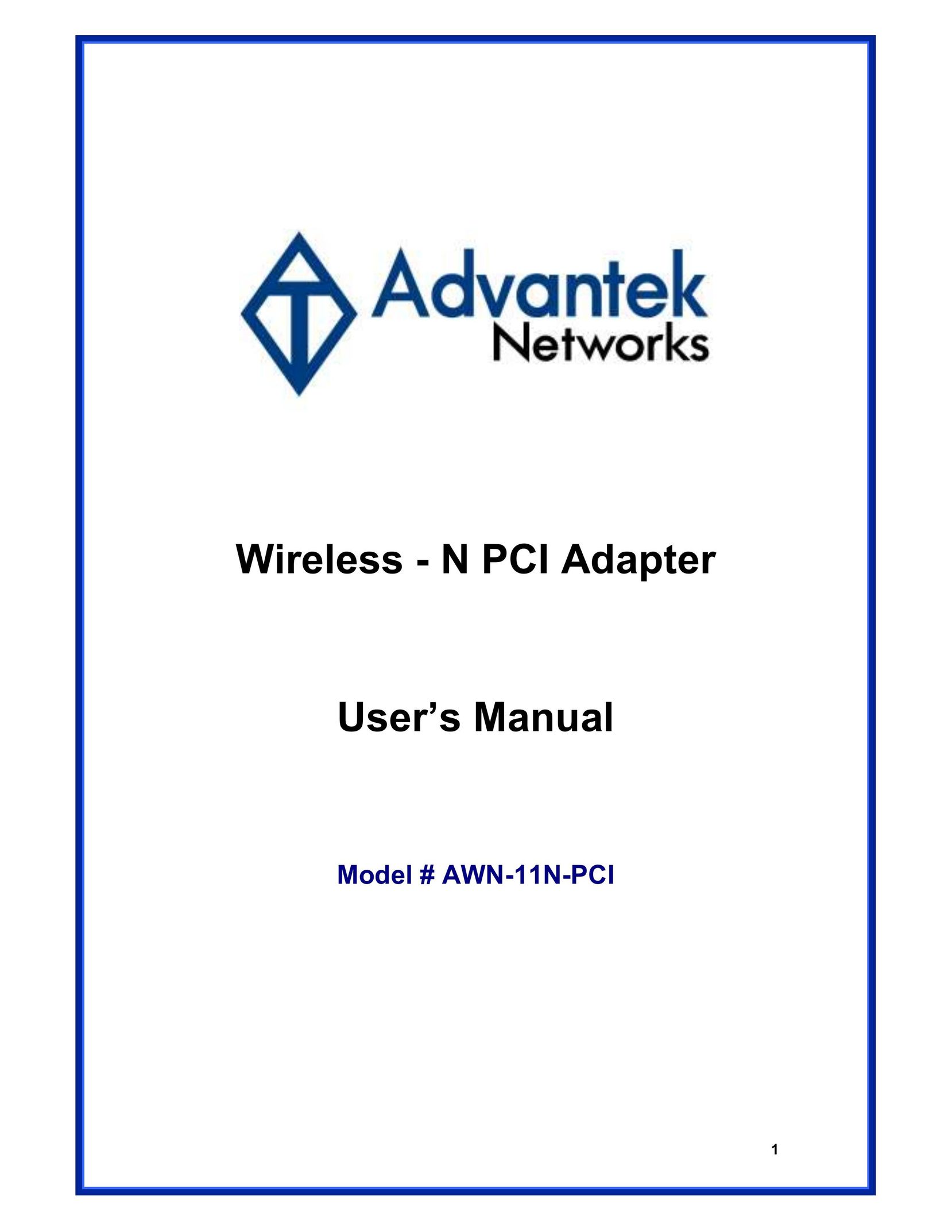 Advantek Networks AWN-11N-PCI Computer Hardware User Manual