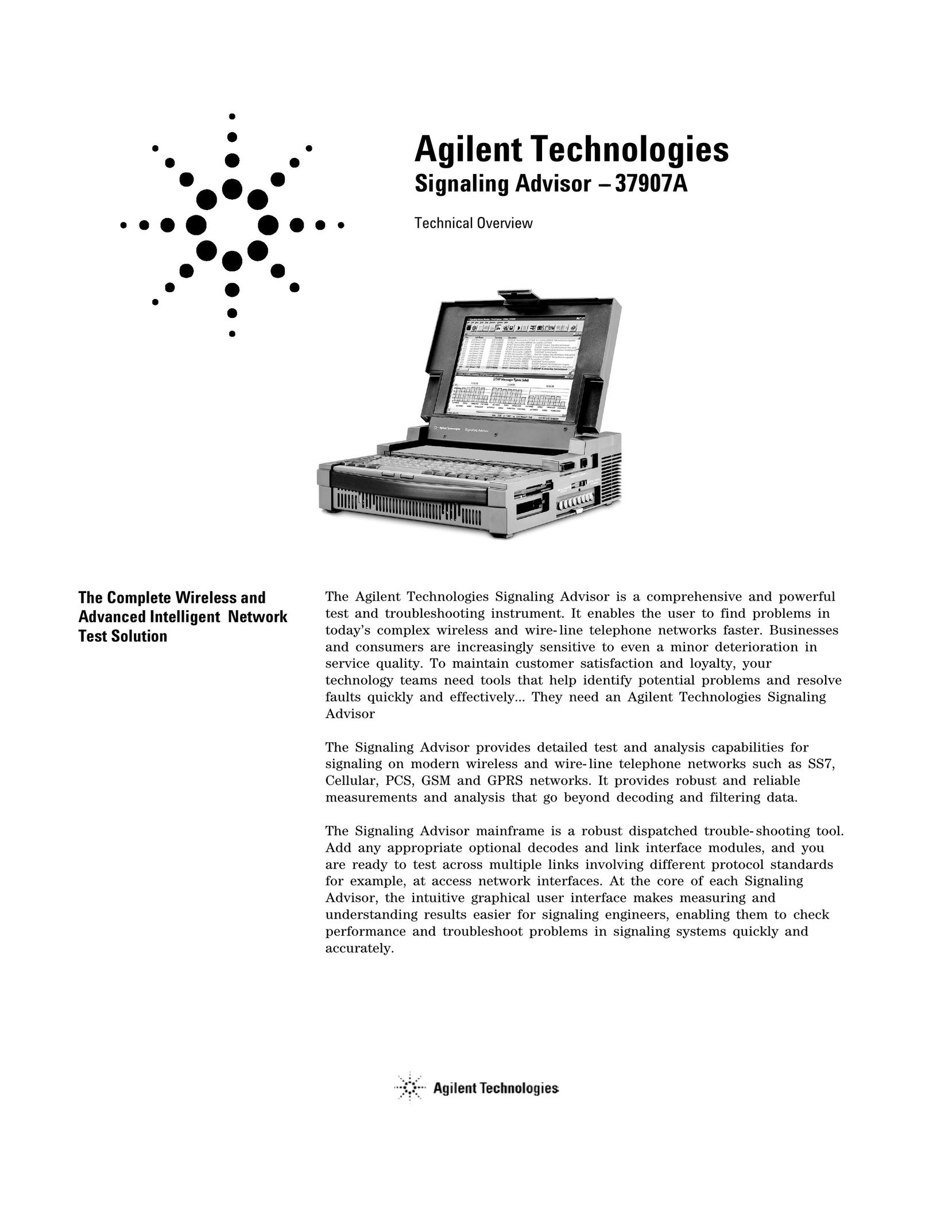 Agilent Technologies 37907A Computer Hardware User Manual