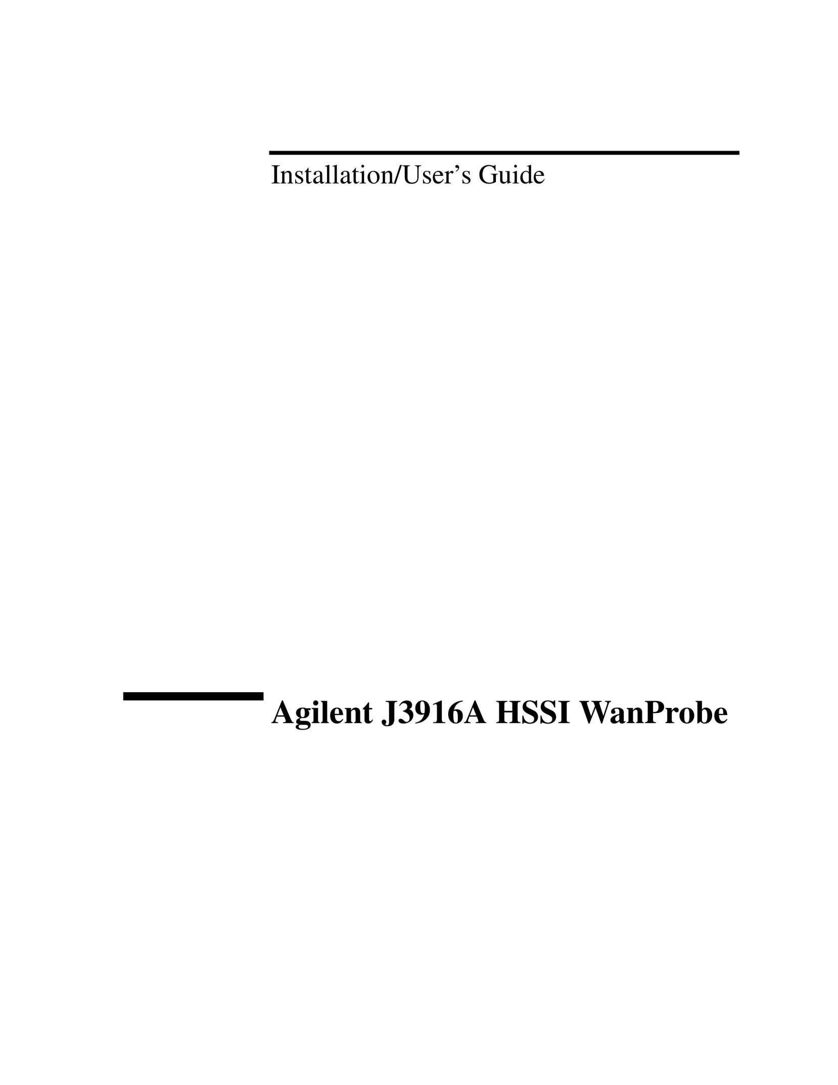 Agilent Technologies J3916A Computer Hardware User Manual