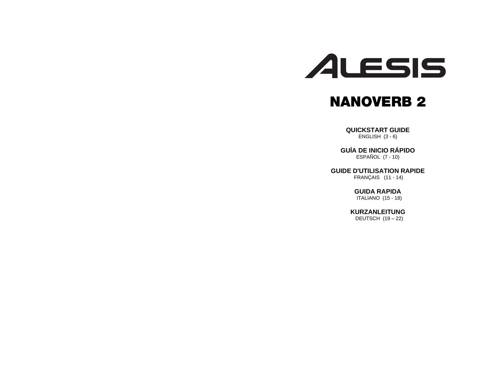 Alesis NANOVERB-2 Computer Hardware User Manual