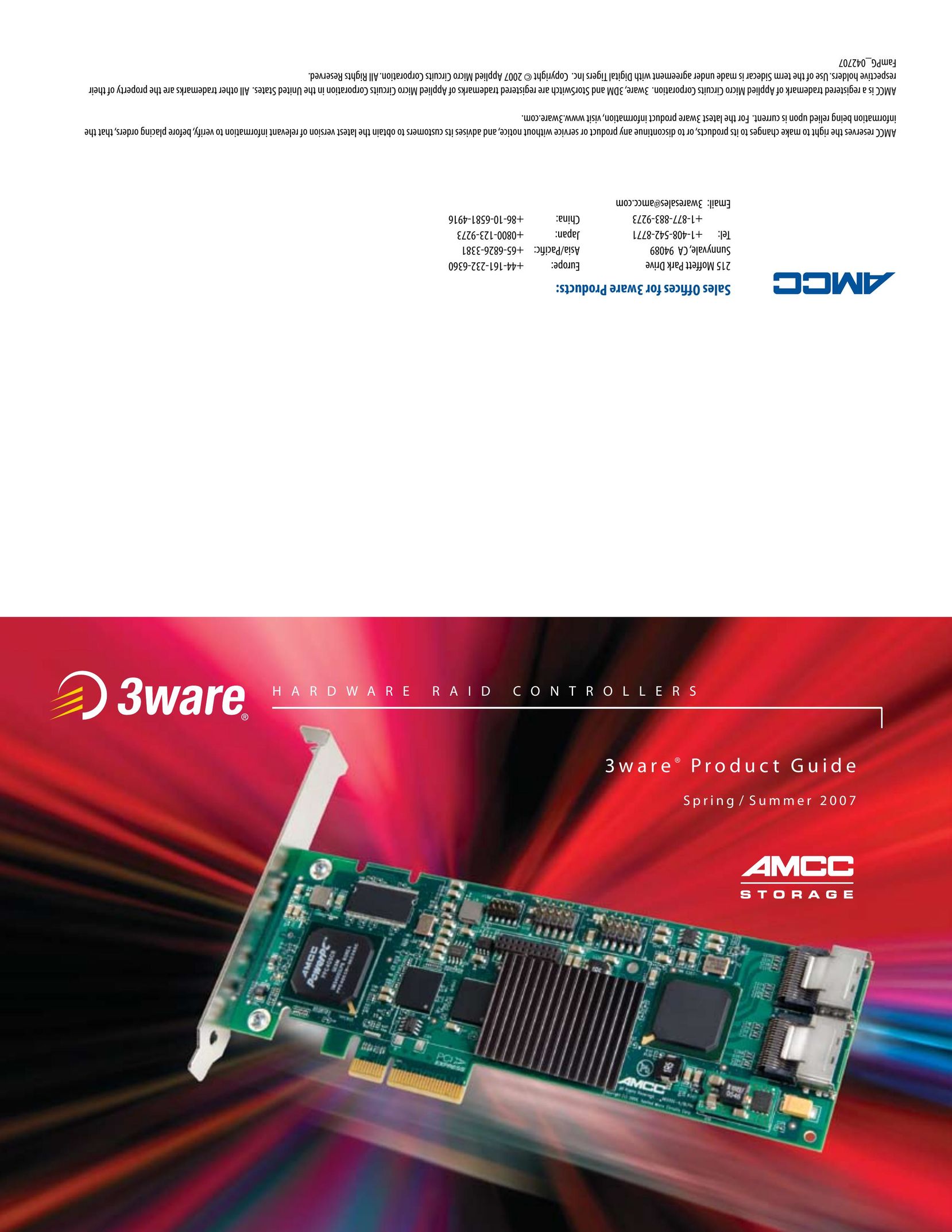 AMCC 9550SX 2 Computer Hardware User Manual
