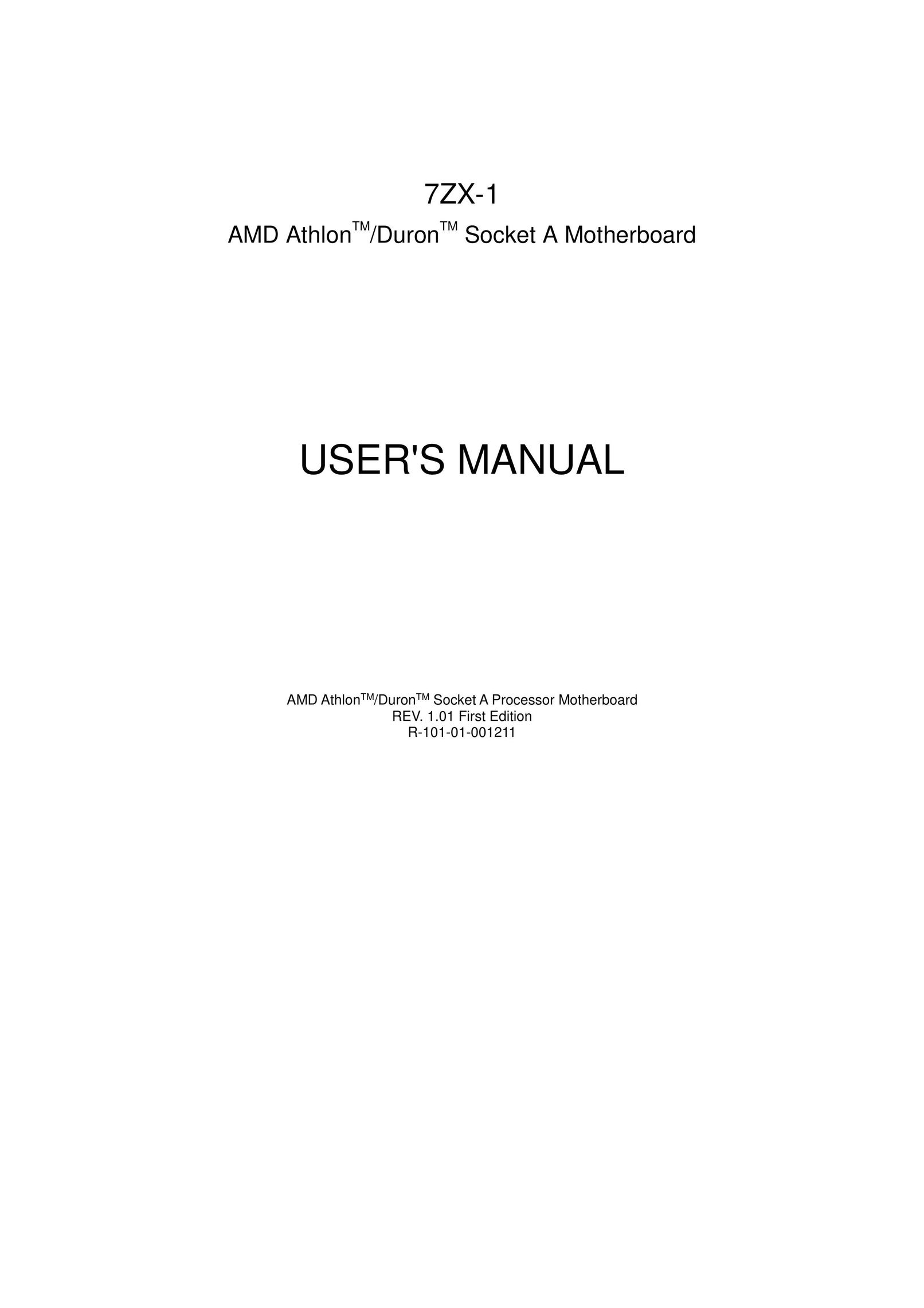 AMD 7ZX-1 Computer Hardware User Manual