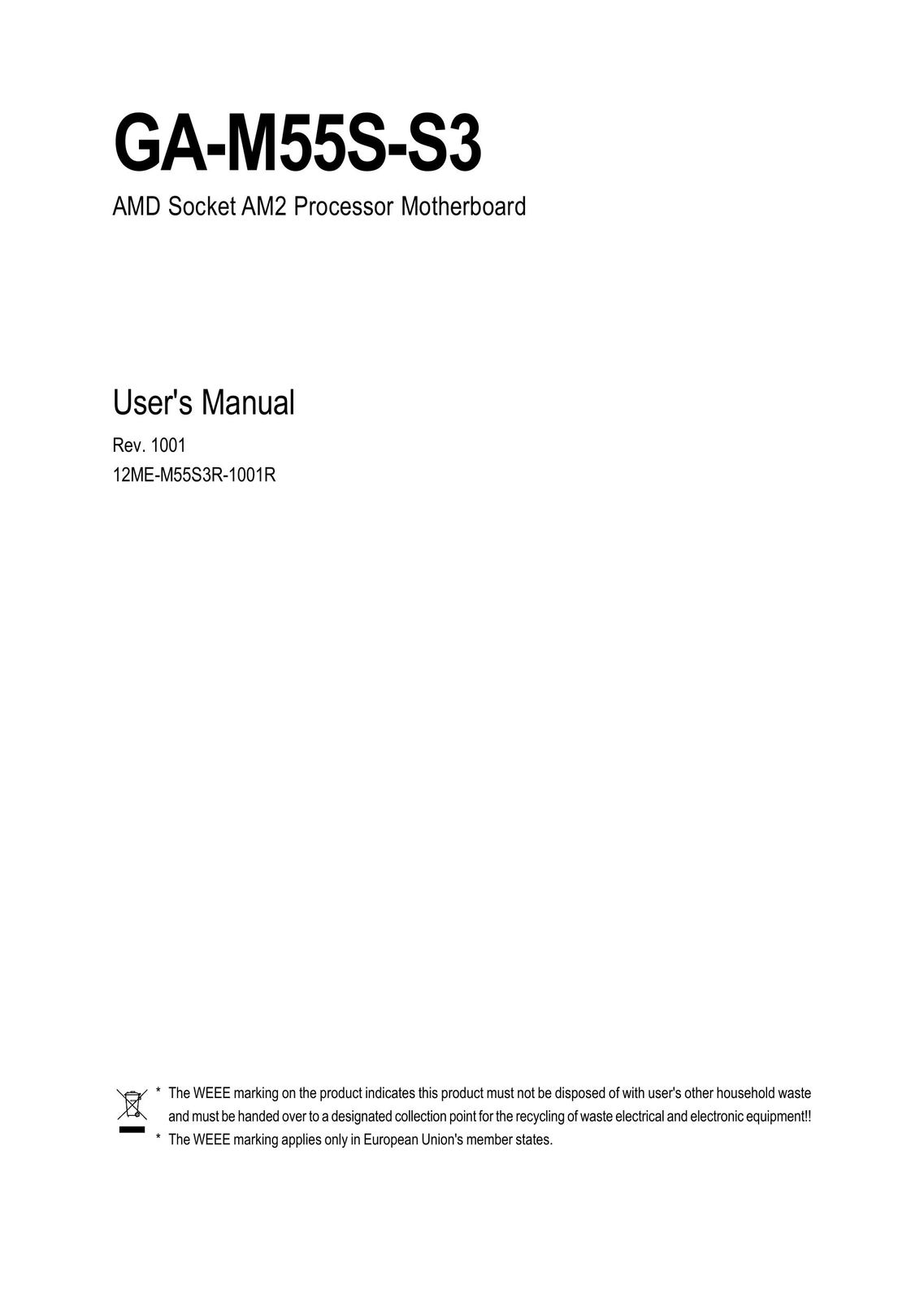 AMD GA-M55S-S3 Computer Hardware User Manual