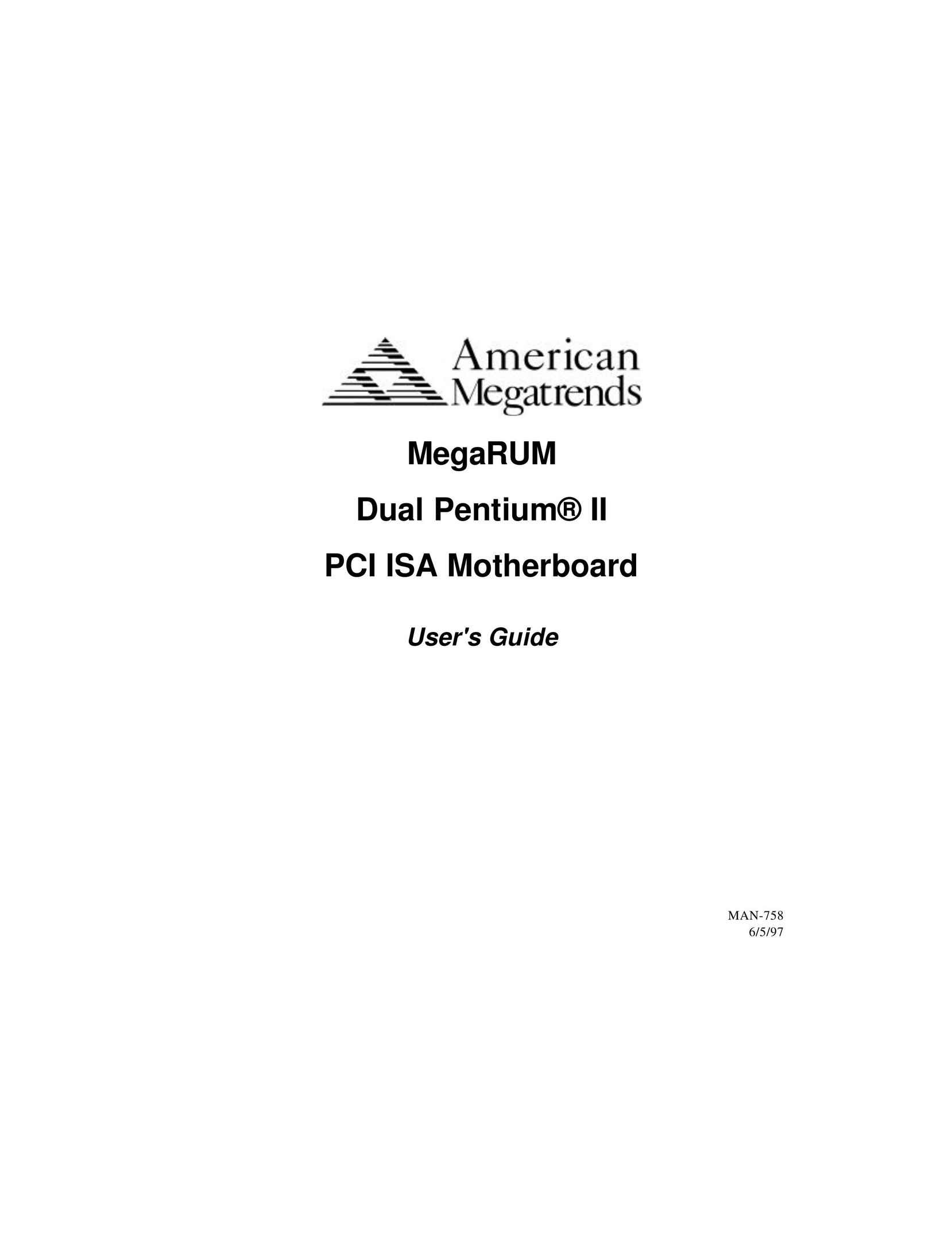 American Megatrends MAN-758 Computer Hardware User Manual