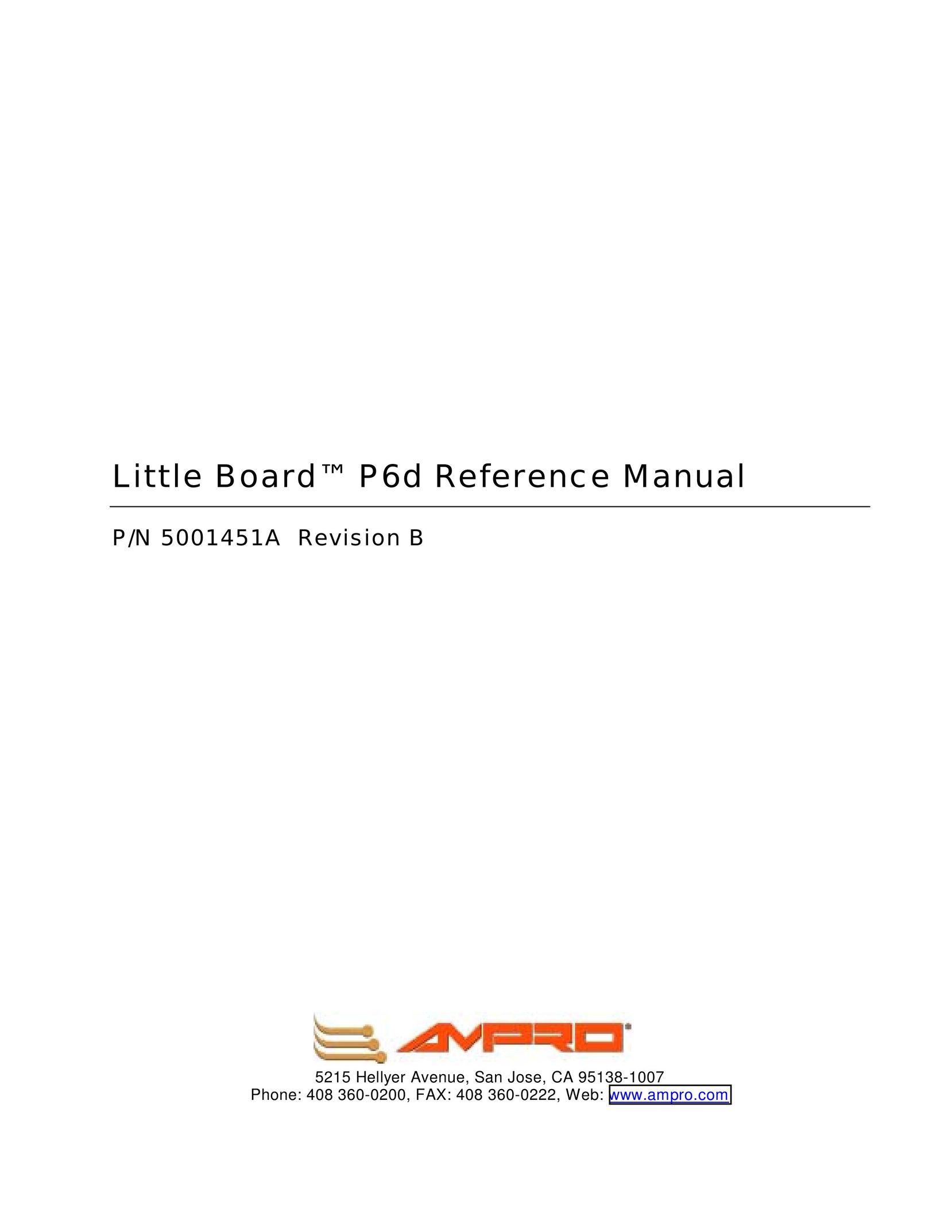 Ampro Corporation 5001451A Computer Hardware User Manual