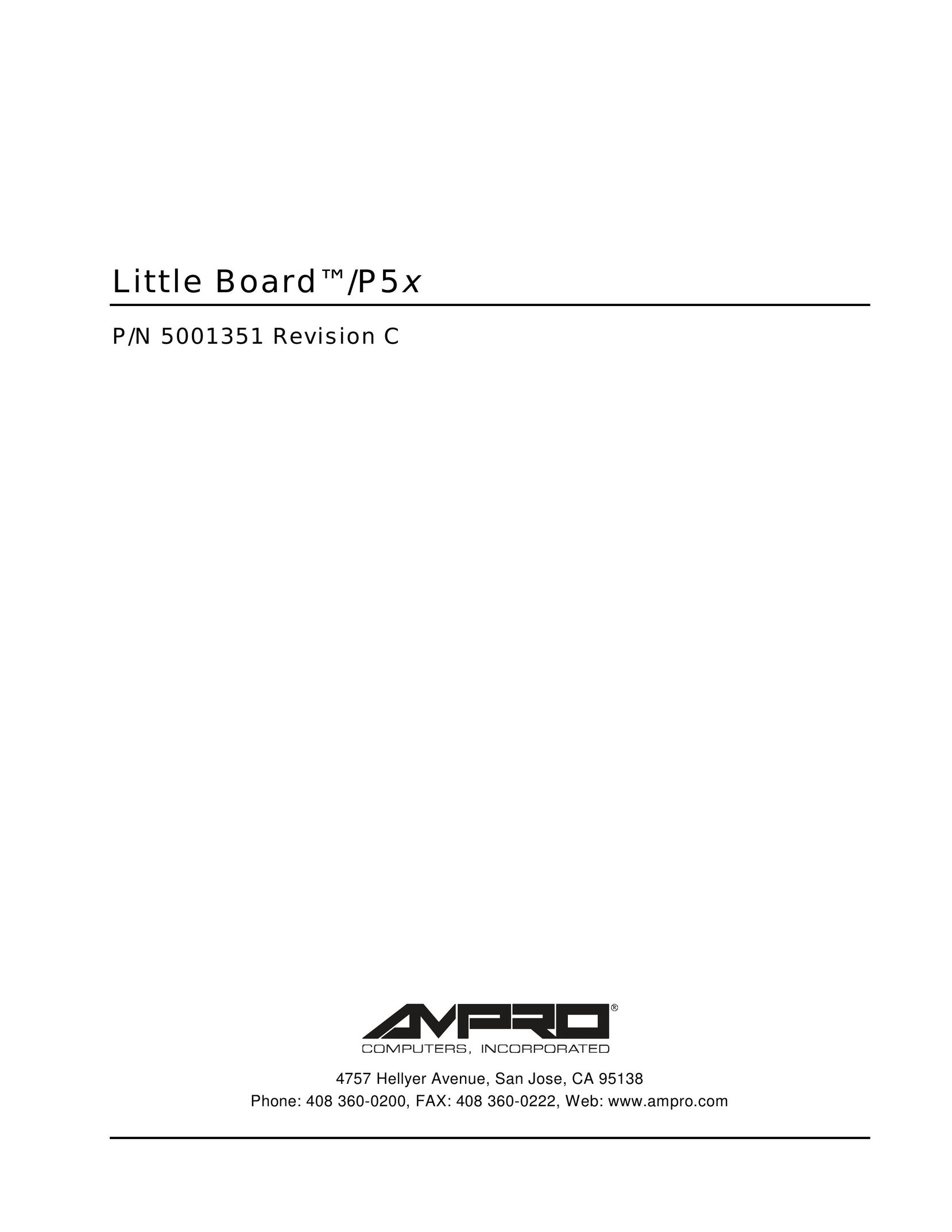 Ampro Corporation P5X Computer Hardware User Manual