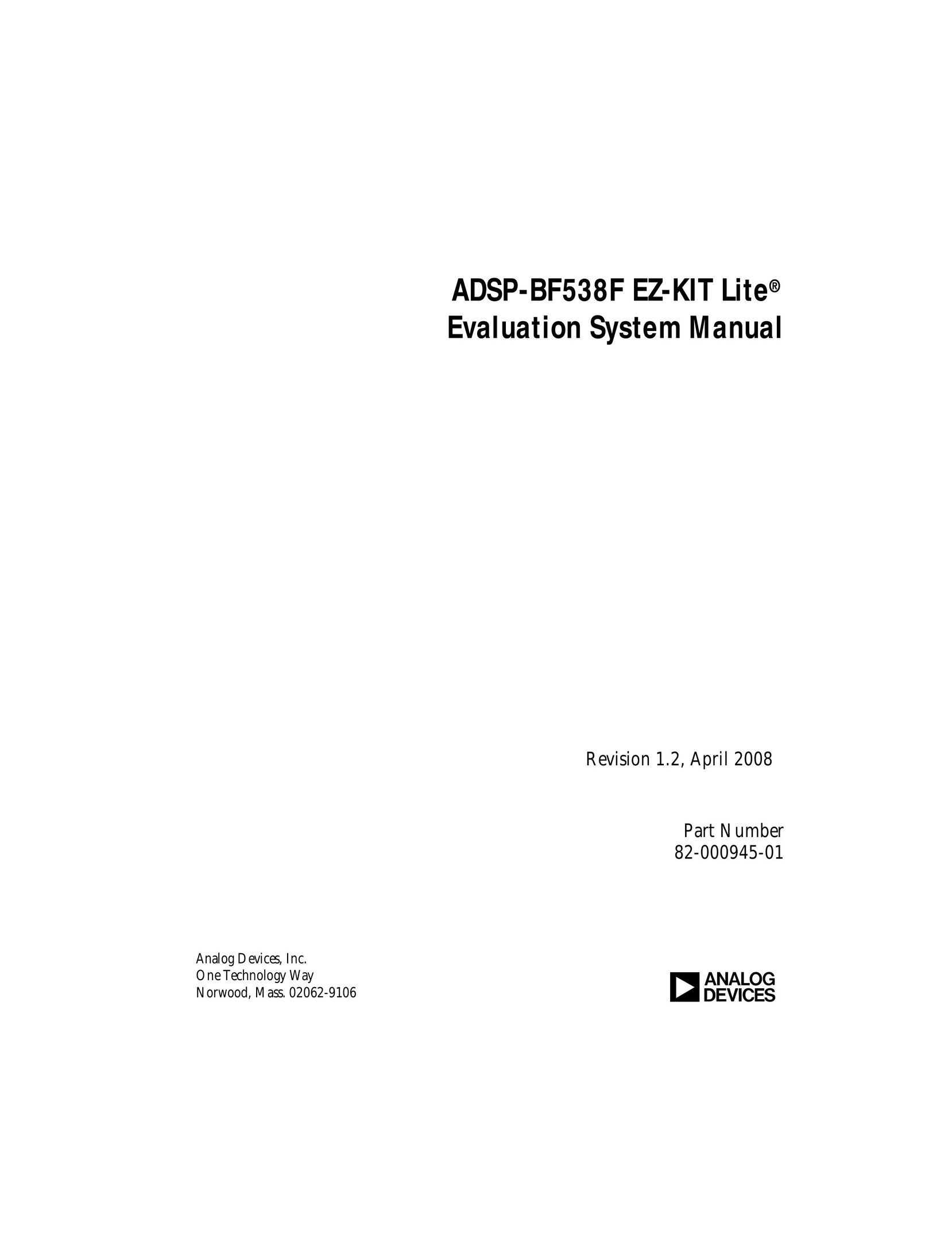 Analog Devices ADSP-BF538F Computer Hardware User Manual