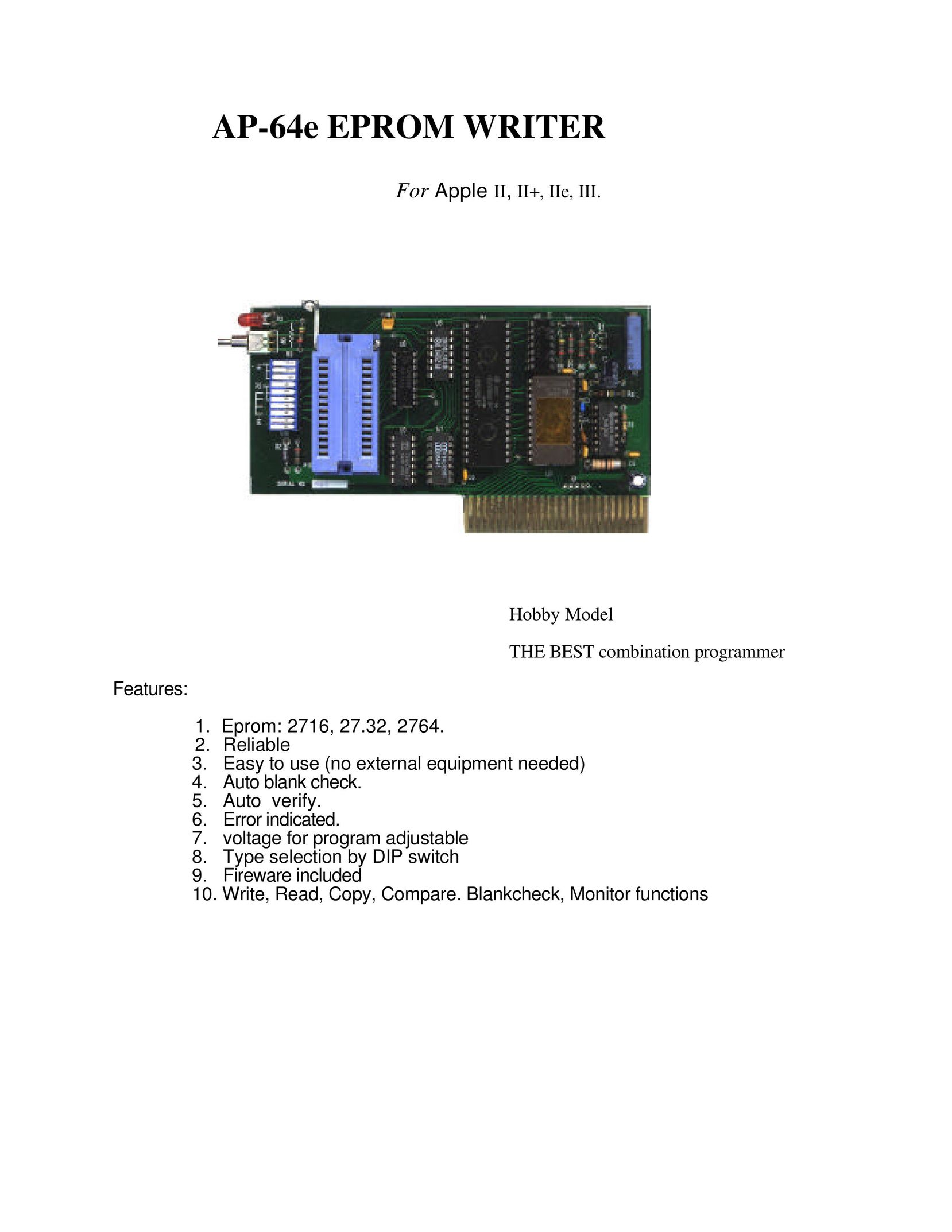 Apple AP-64e Computer Hardware User Manual