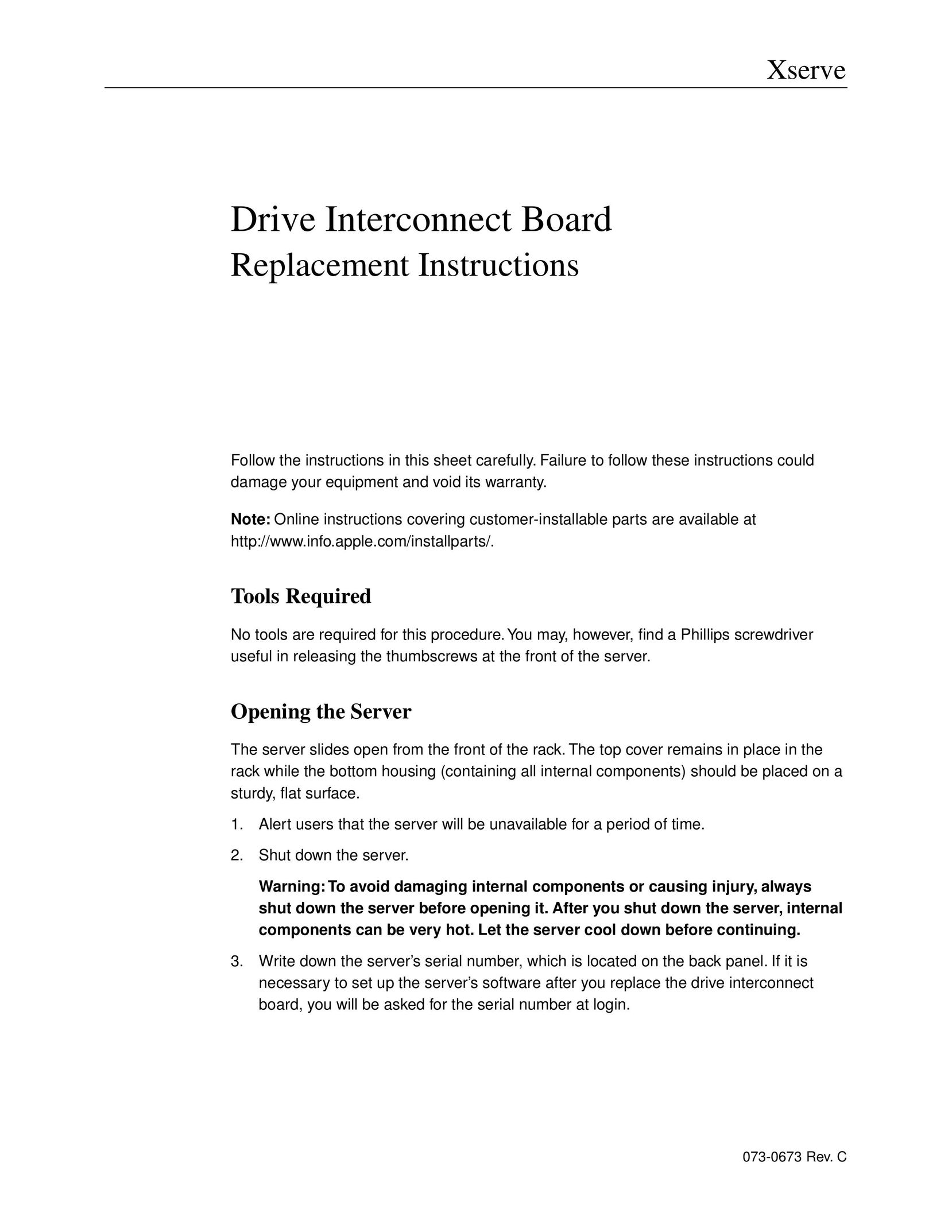 Apple Drive Interconnect Board Computer Hardware User Manual