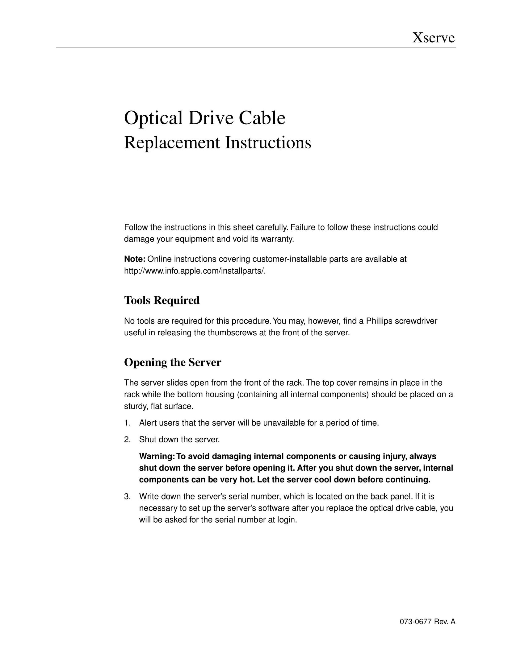 Apple Optical Drive Cable Computer Hardware User Manual