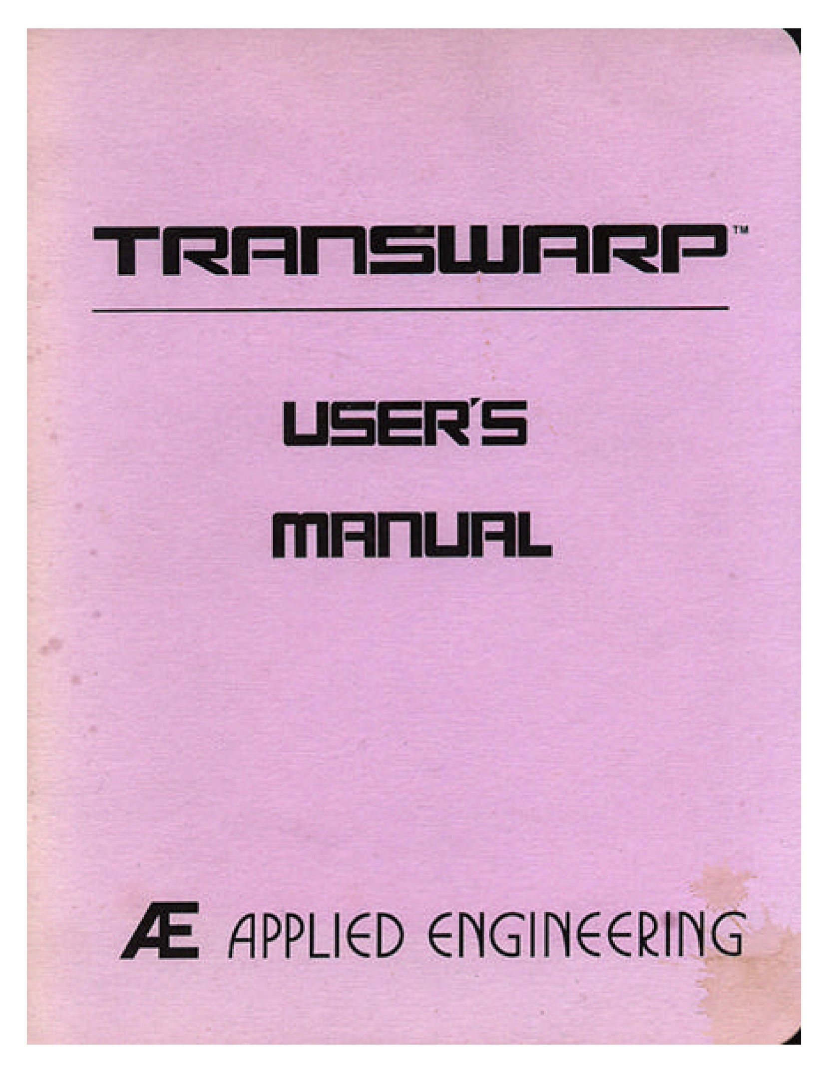 Apple Transwarp Computer Hardware User Manual