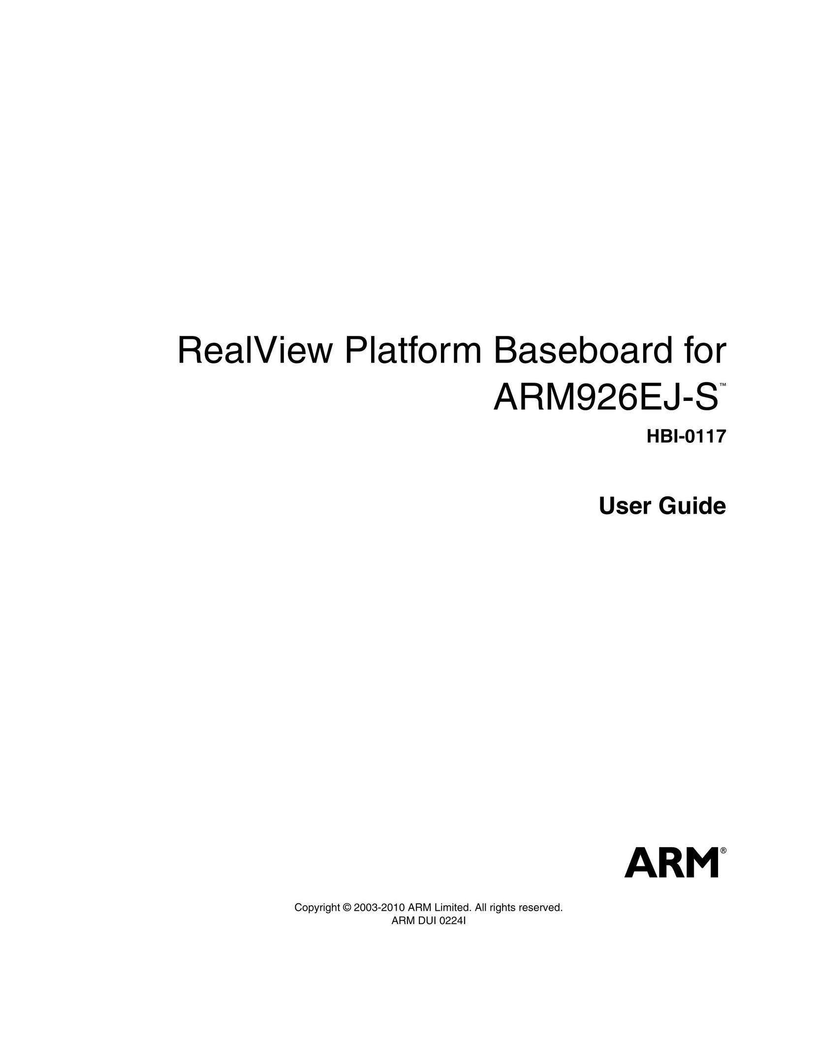 ARM ARM DUI 0224I Computer Hardware User Manual