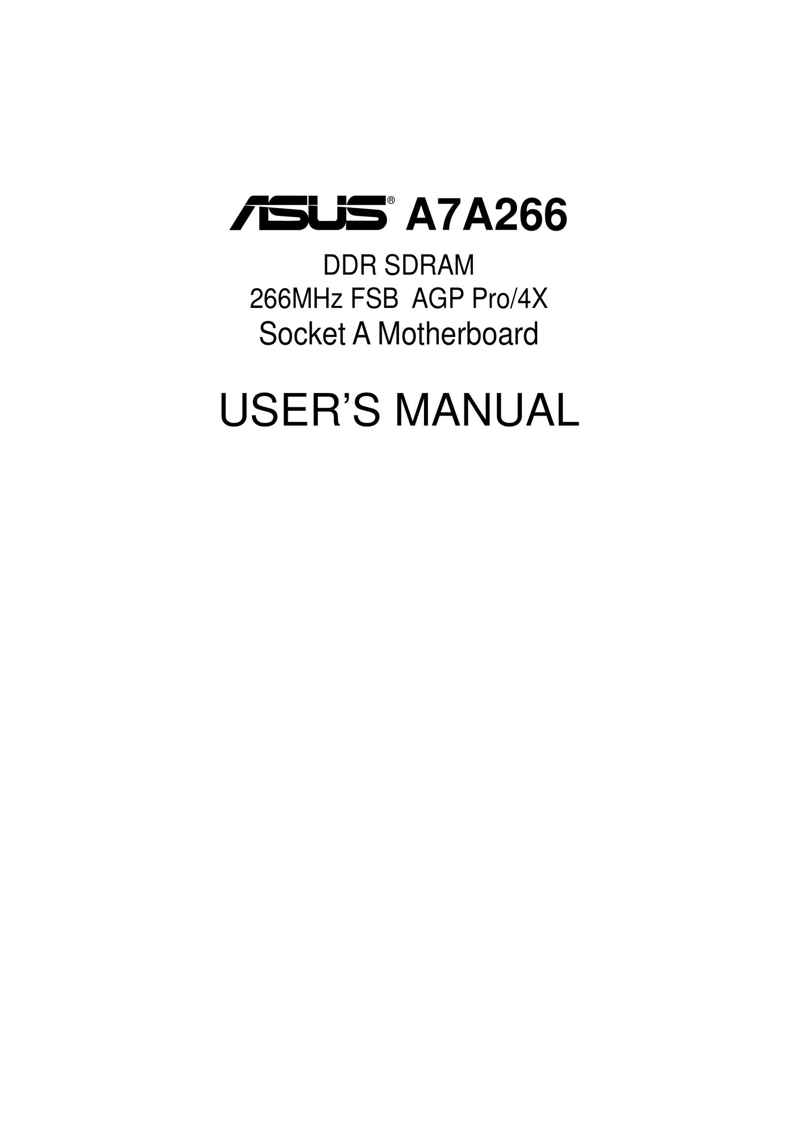 Asus A7A266 Computer Hardware User Manual