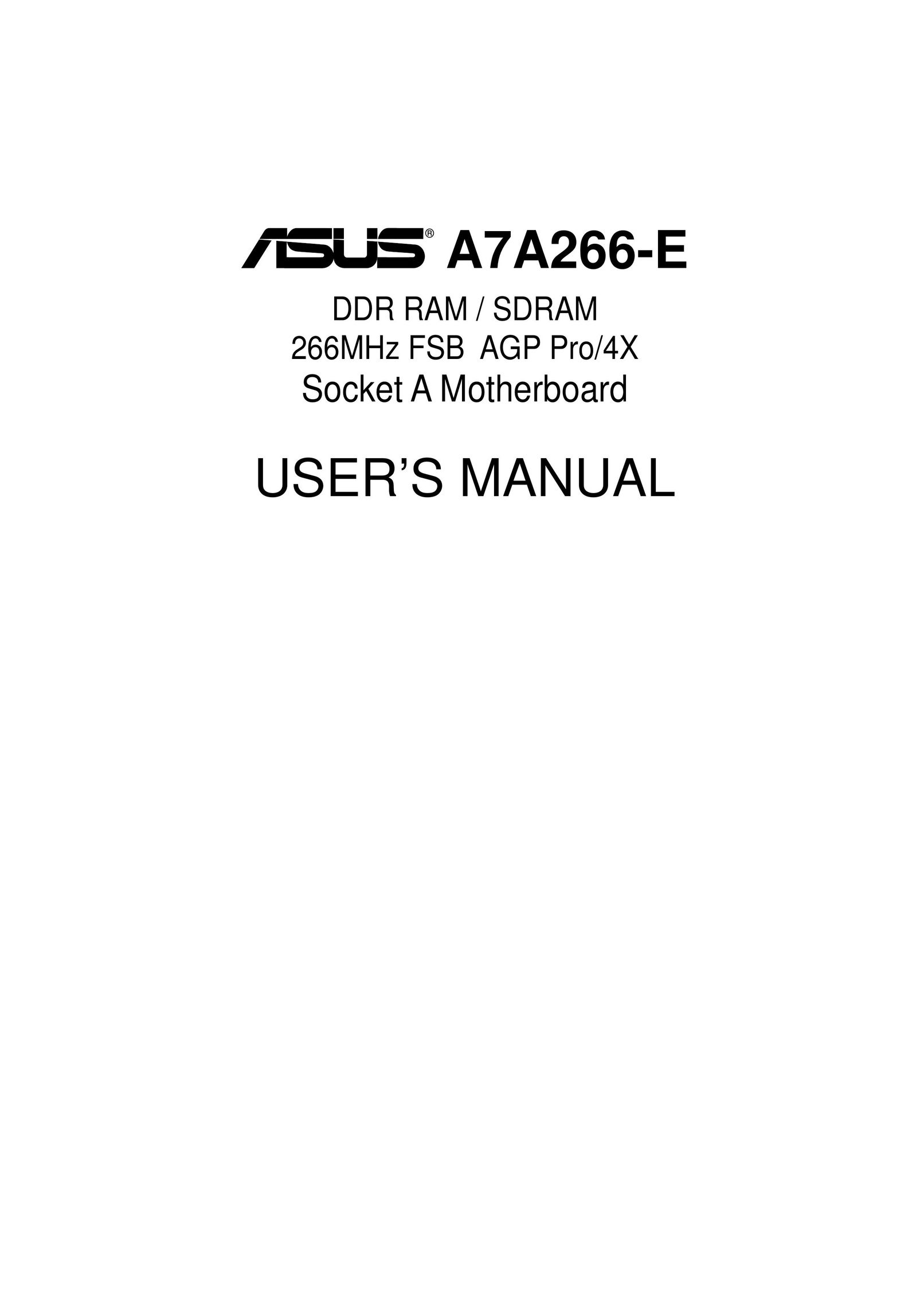 Asus A7A266-E Computer Hardware User Manual