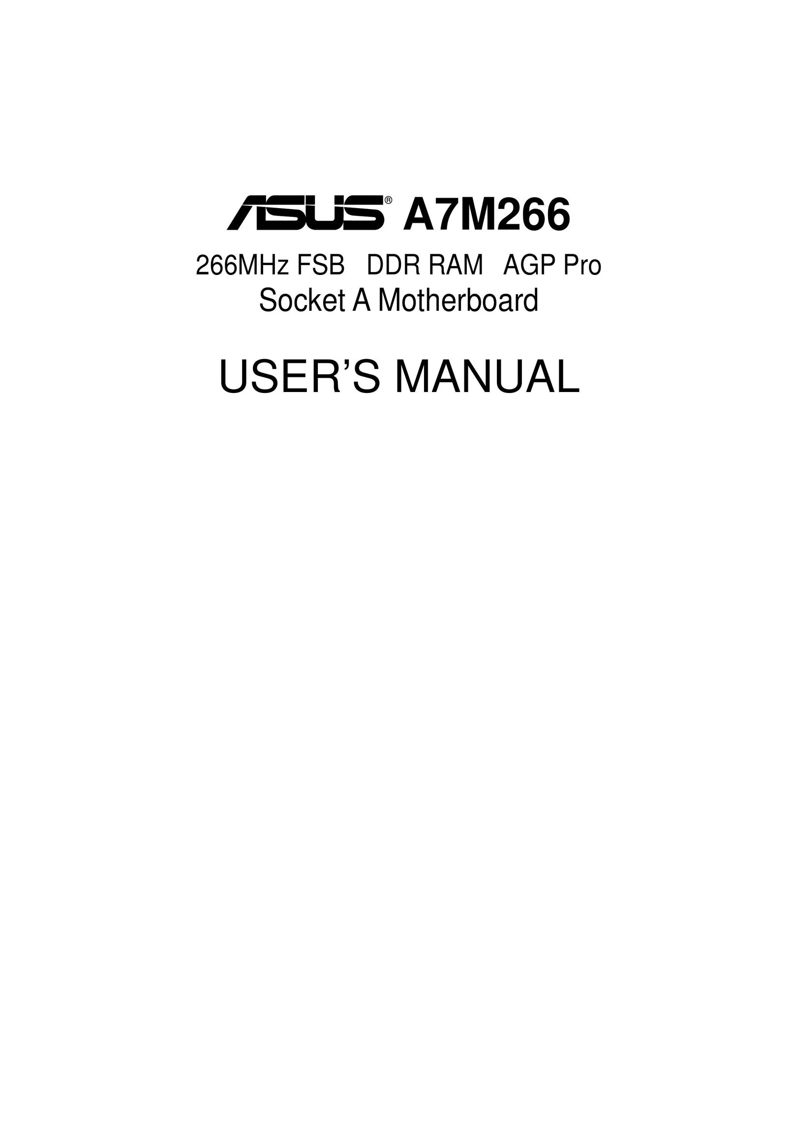 Asus A7M266 Computer Hardware User Manual