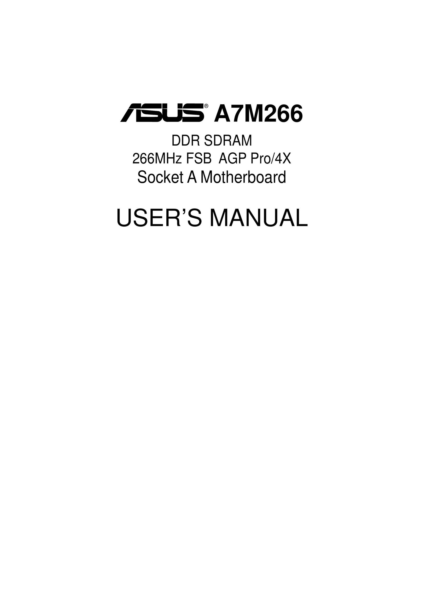 Asus A7M266 Computer Hardware User Manual
