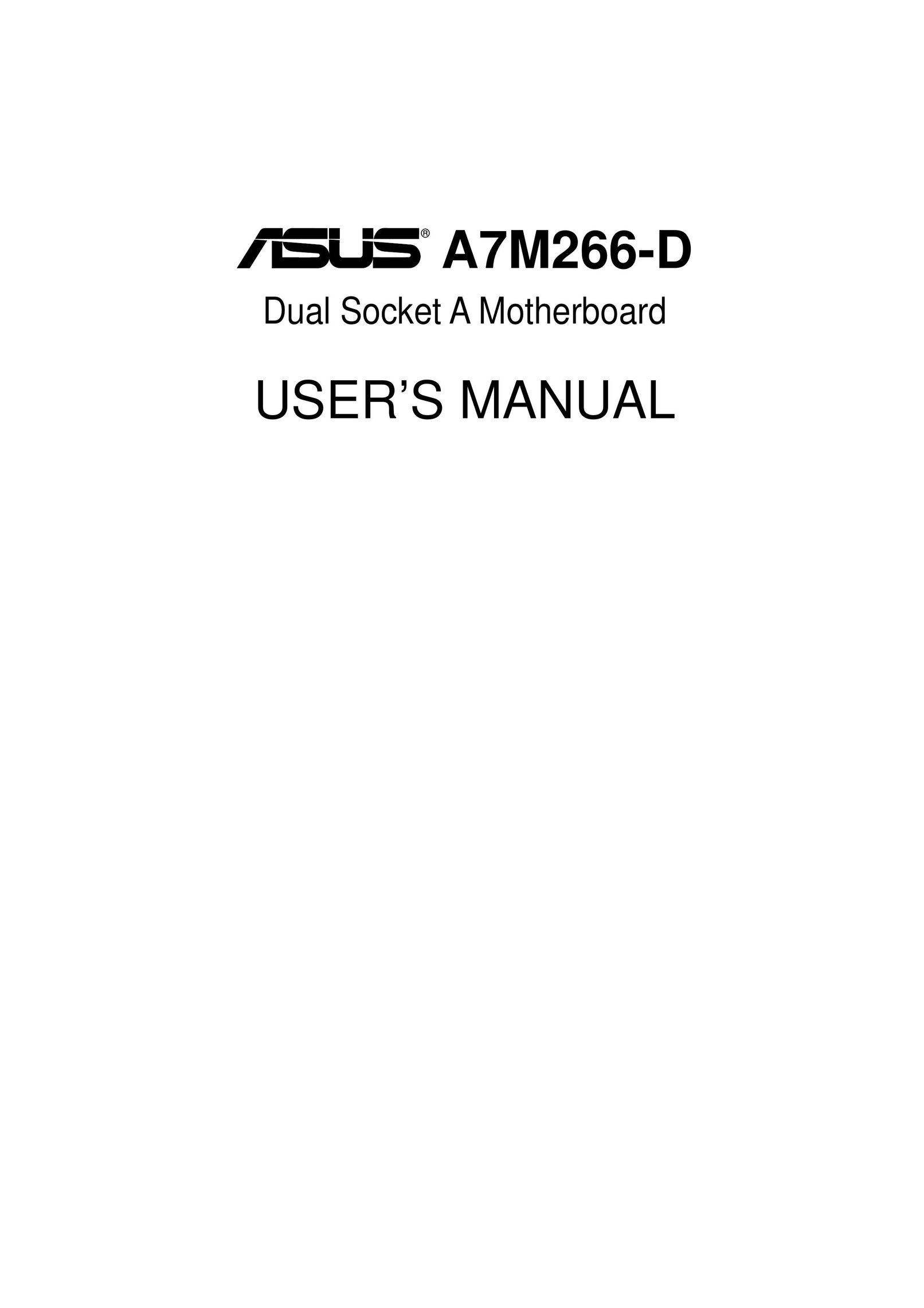 Asus A7M266-D Computer Hardware User Manual