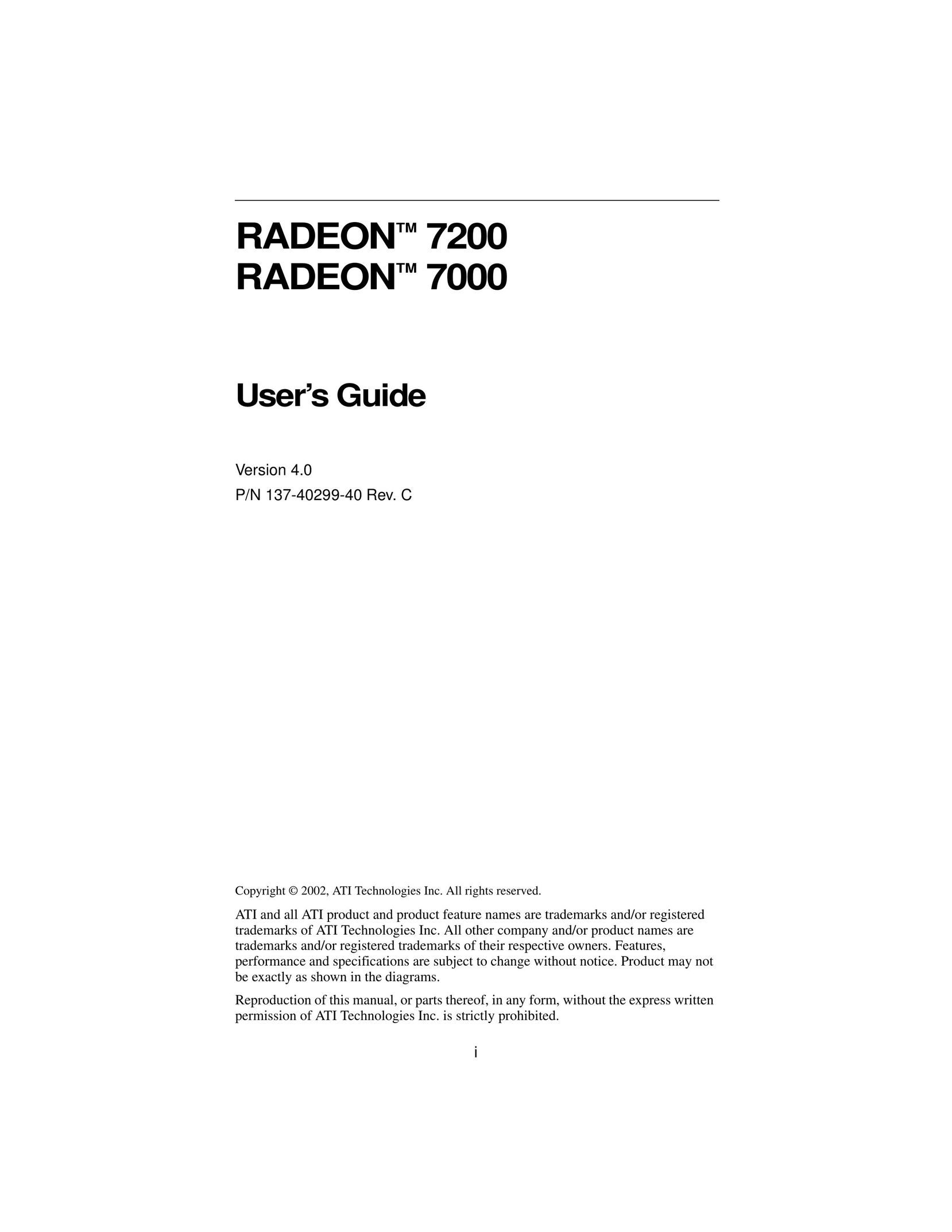 ATI Technologies 7200 Computer Hardware User Manual