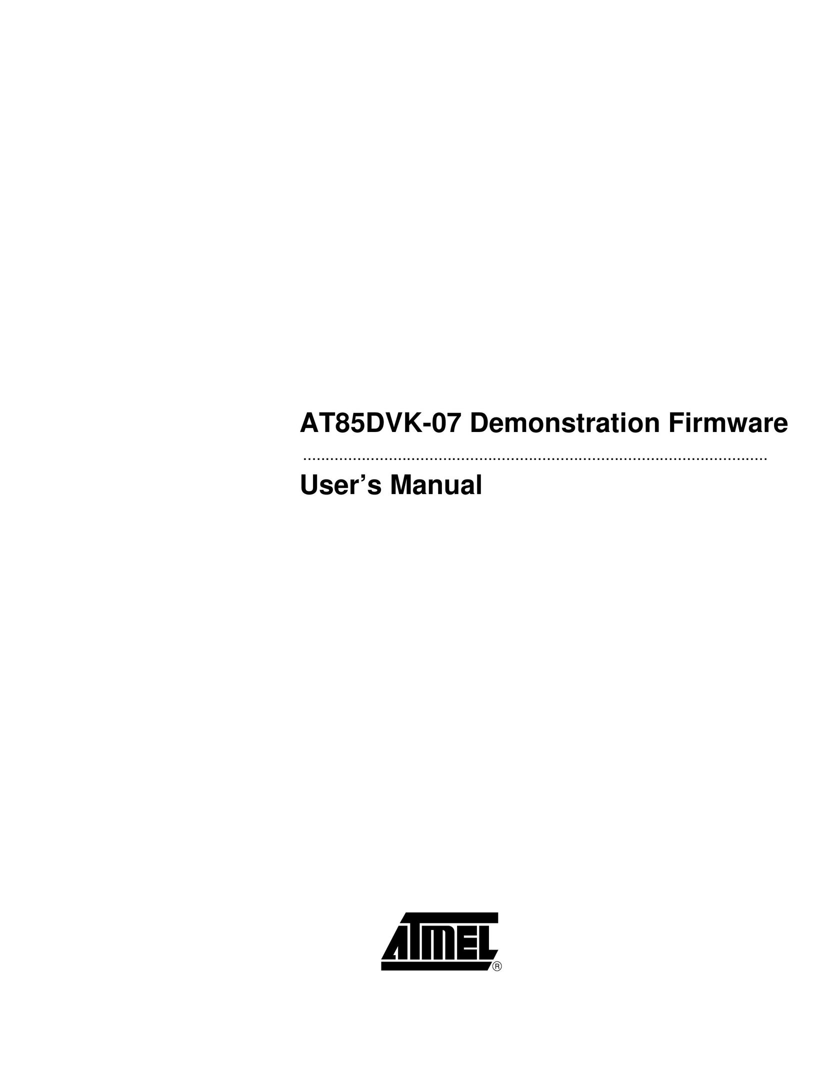 Atmel AT85DVK-07 Computer Hardware User Manual