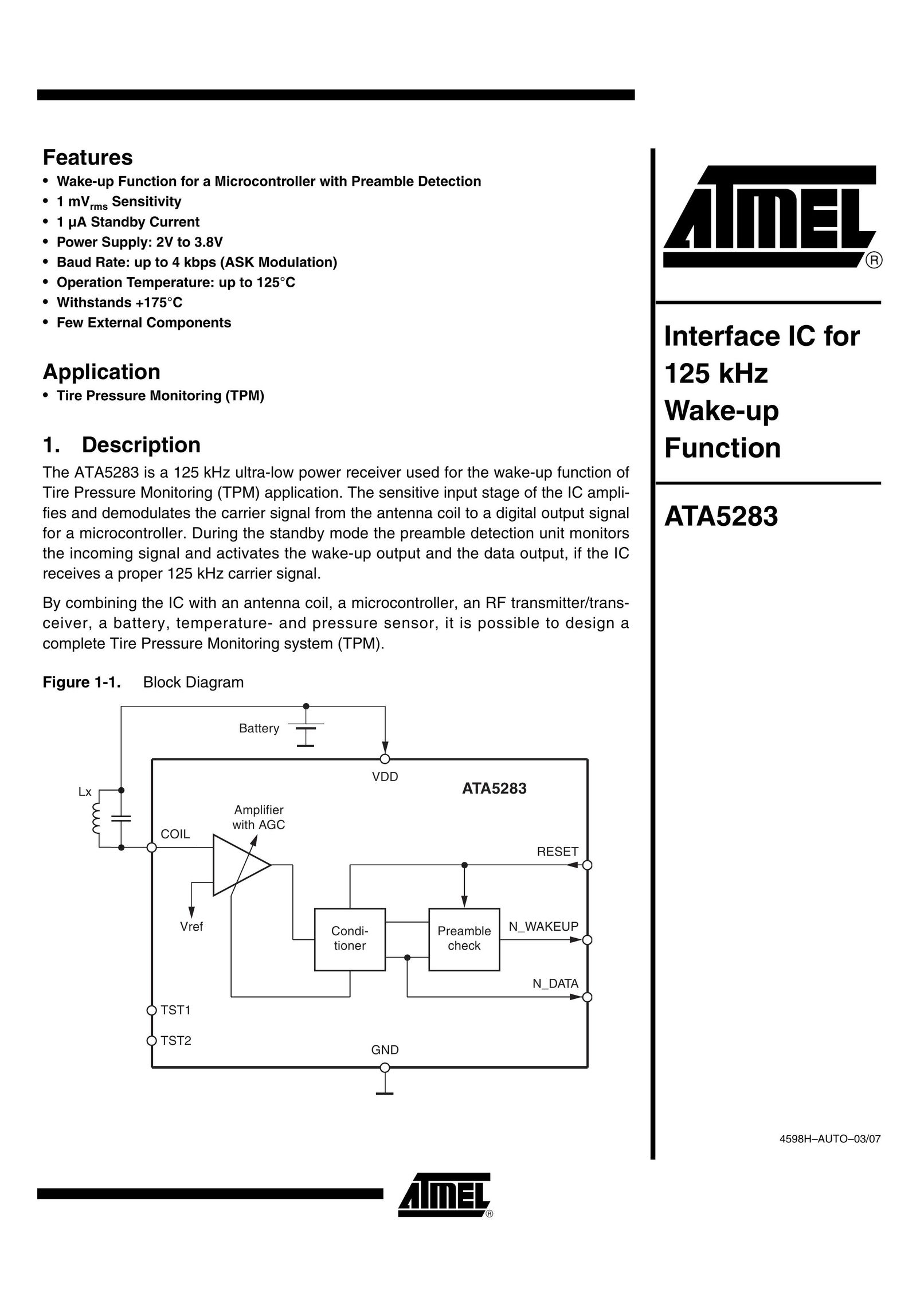 Atmel ATA5283 Computer Hardware User Manual