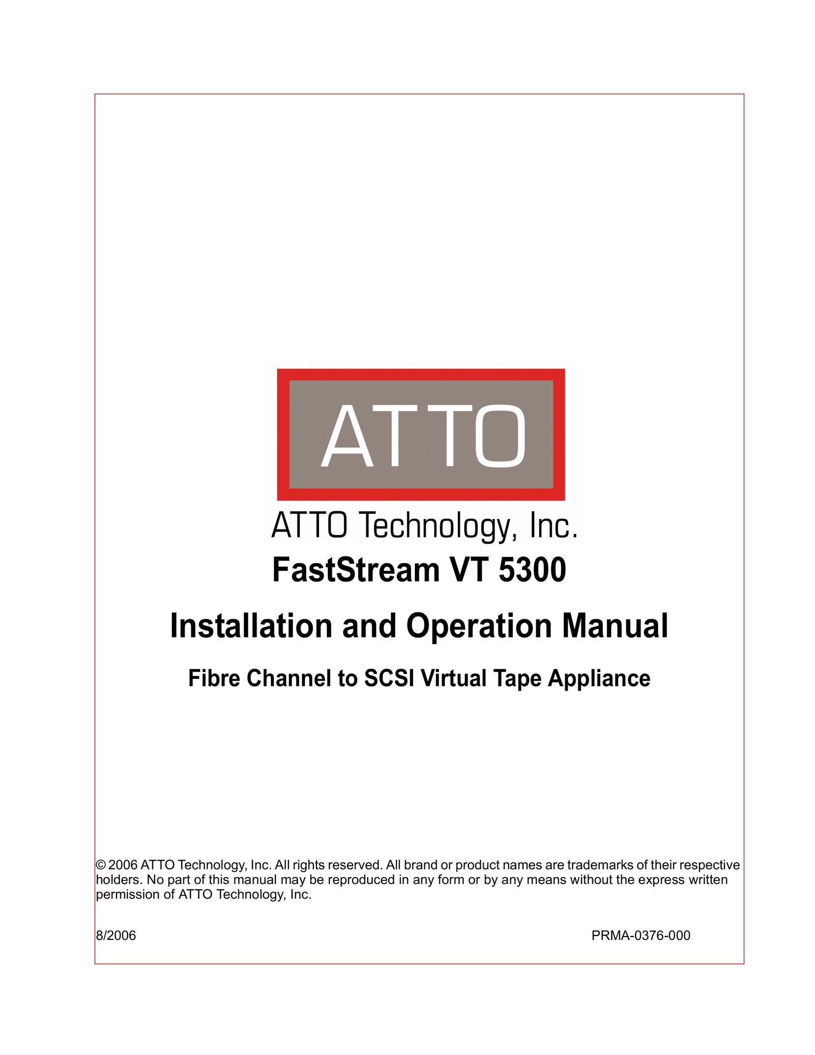 ATTO Technology FastStream VT Computer Hardware User Manual