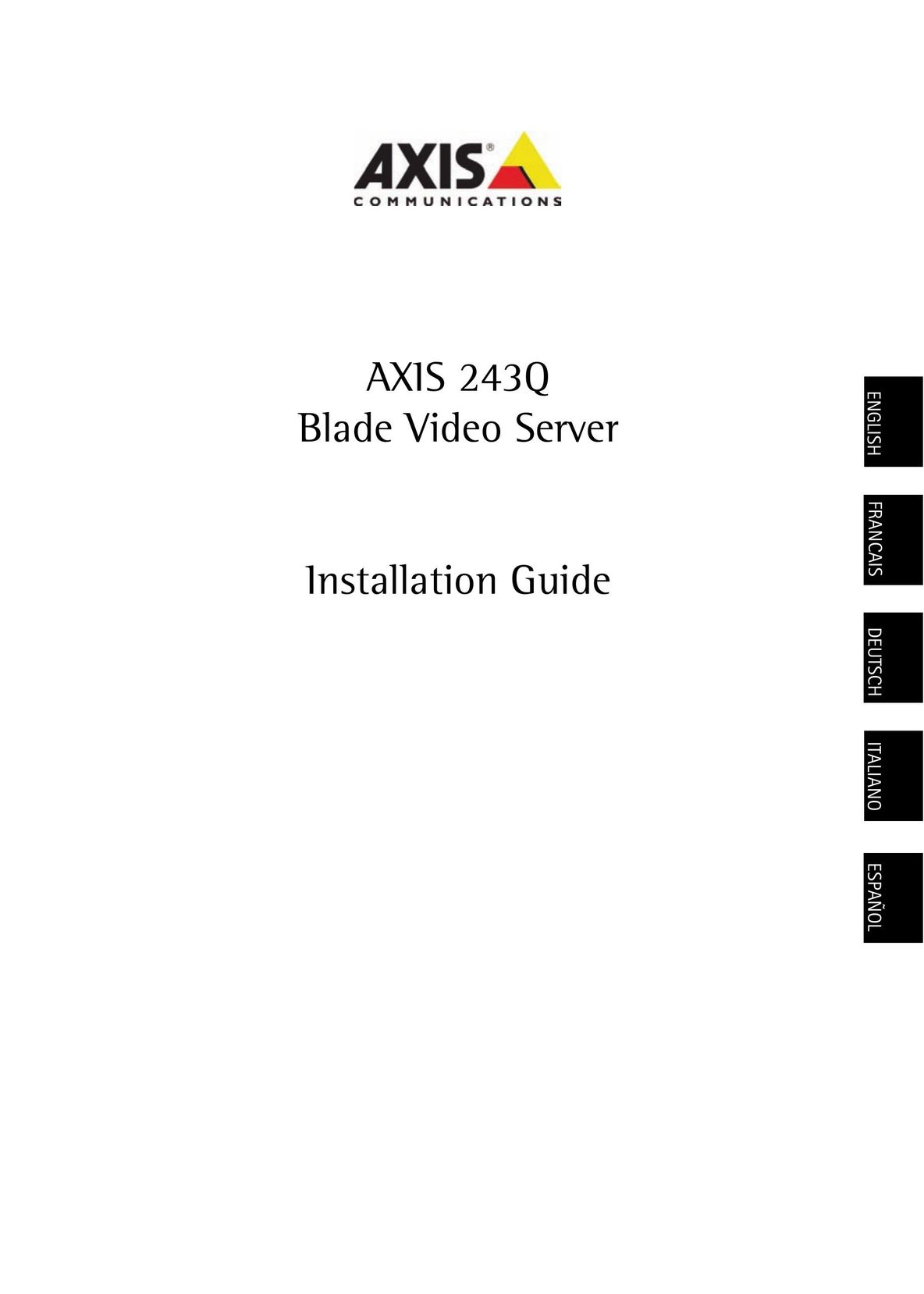 Axis Communications AXIS 243Q Computer Hardware User Manual