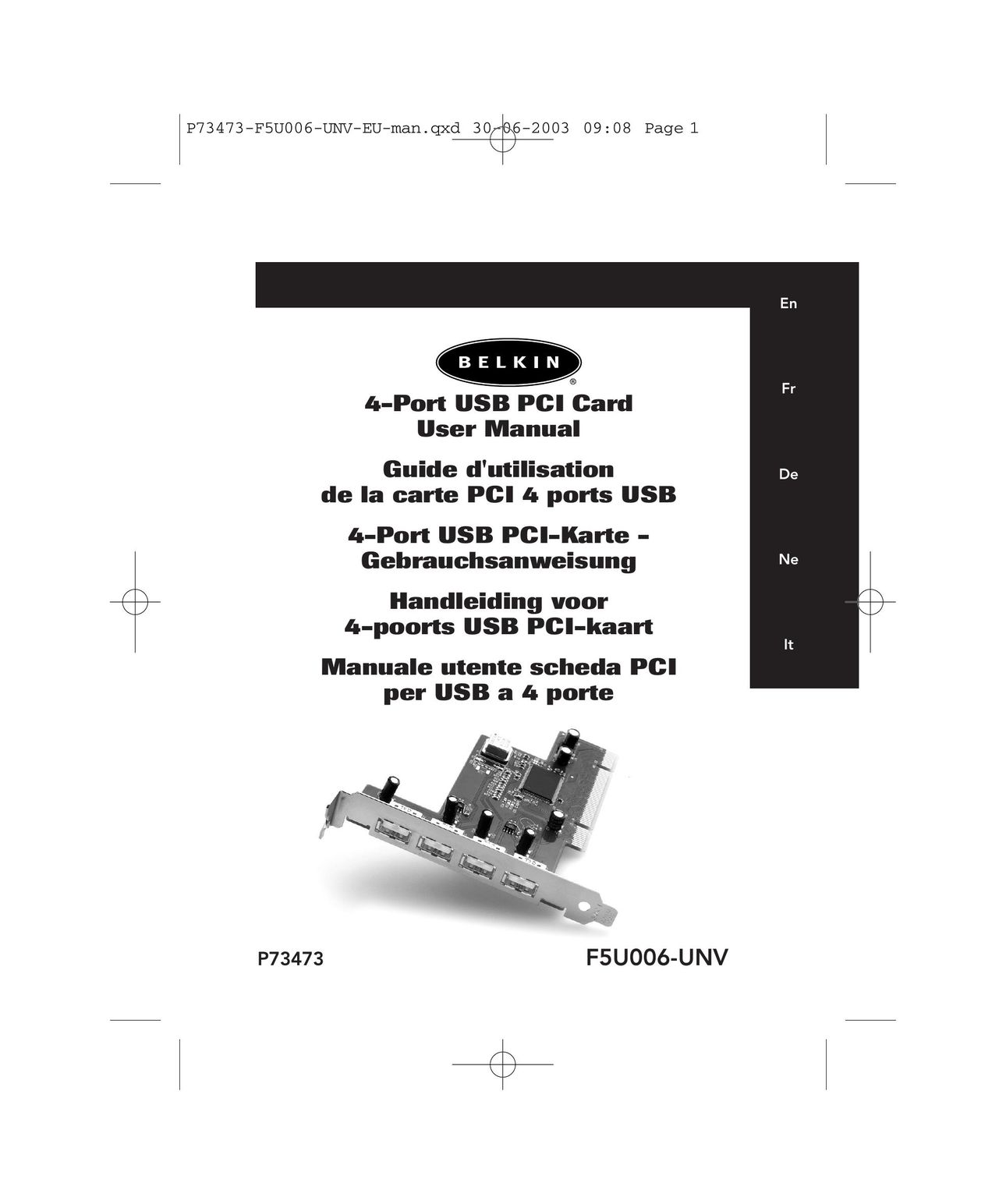 Belkin P73473 F5U006-UNV Computer Hardware User Manual