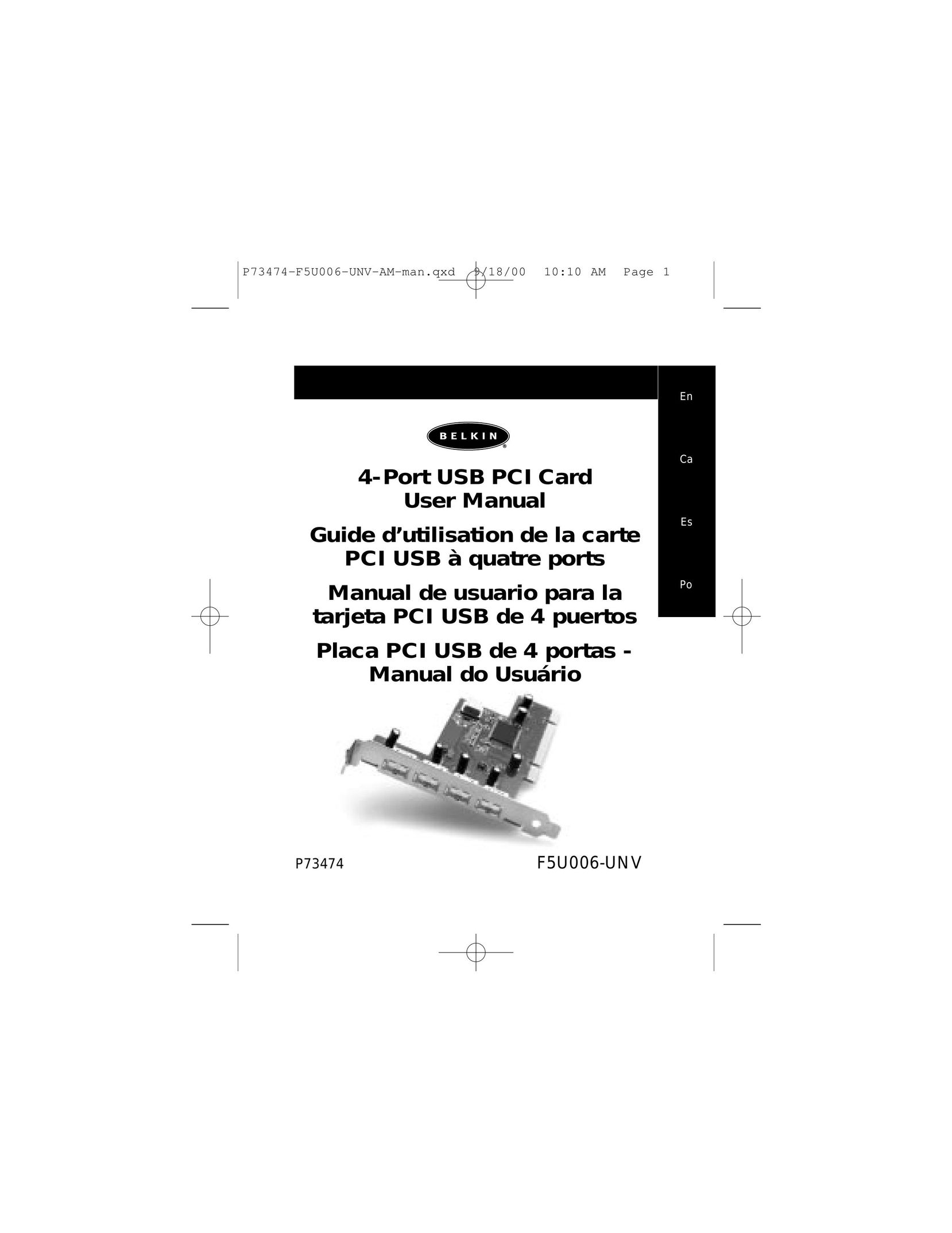 Belkin P73474 Computer Hardware User Manual