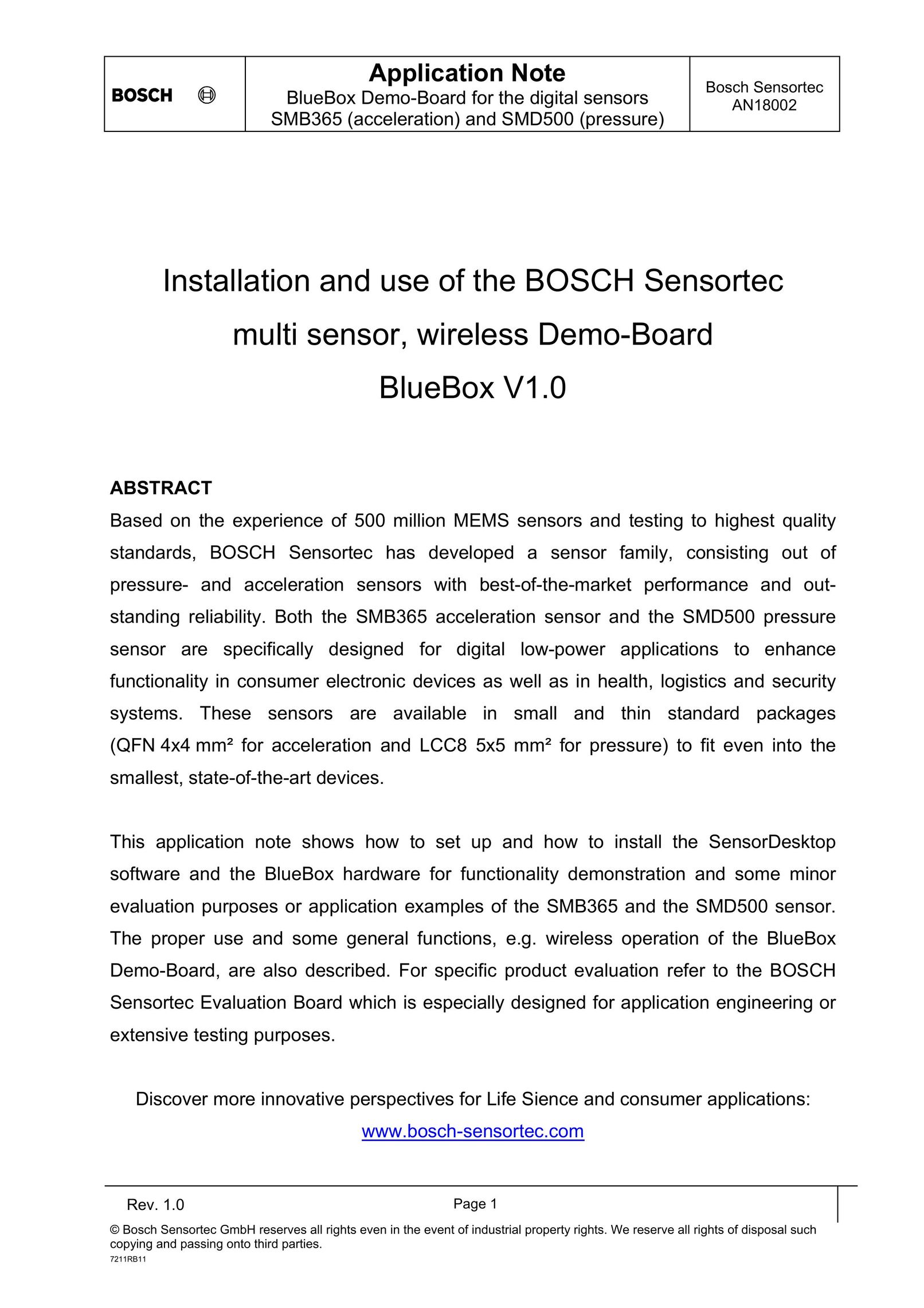 Bosch Appliances SMB365 Computer Hardware User Manual